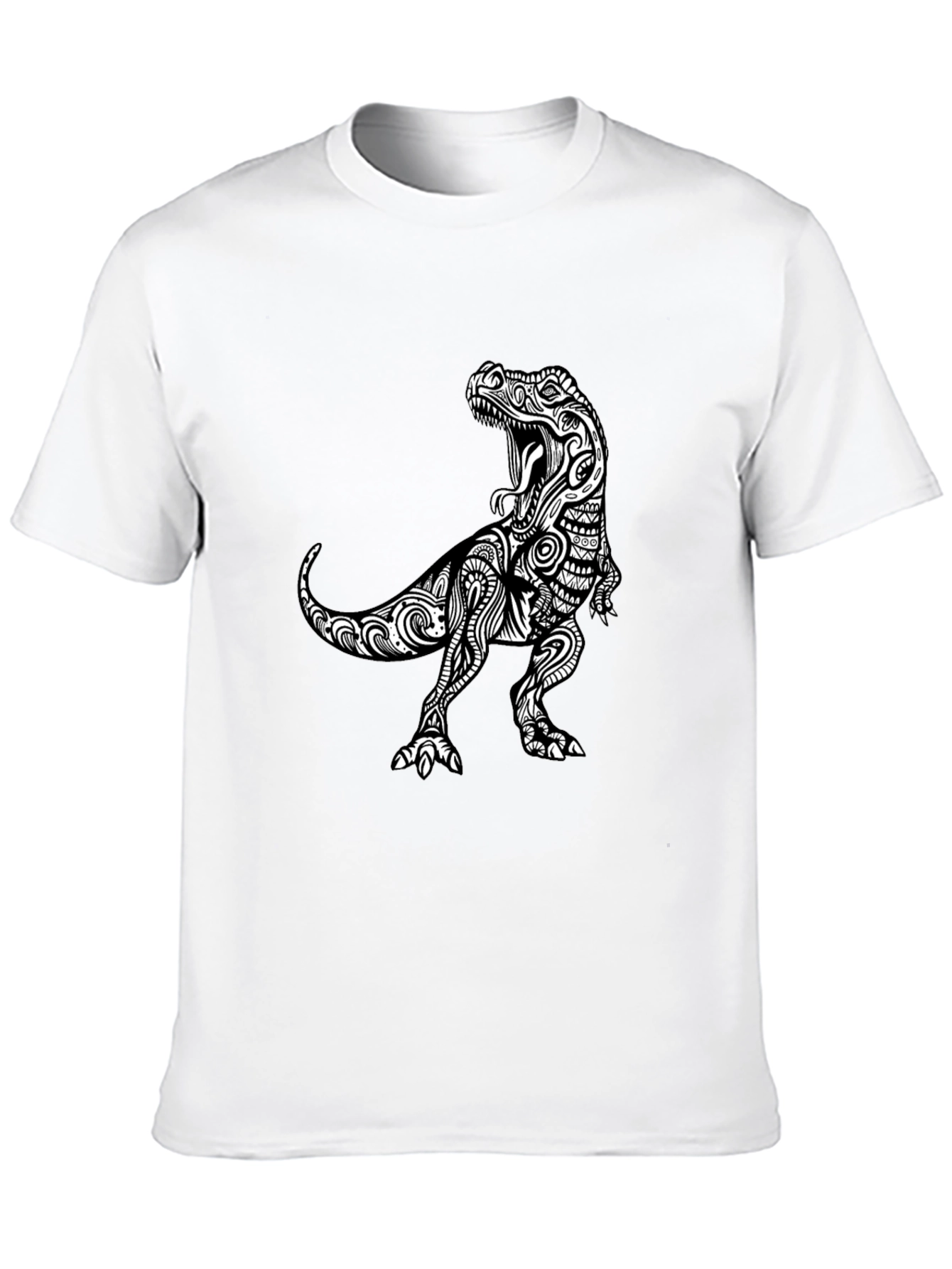 Black Tribal T-Rex Black Graphic Tee view 10