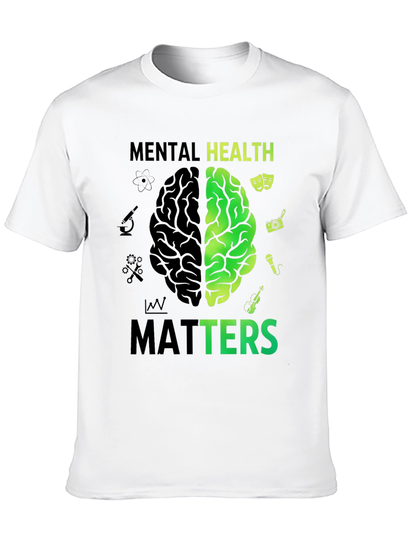 Black Mental Health Matters Brain Graphic Tee view 10