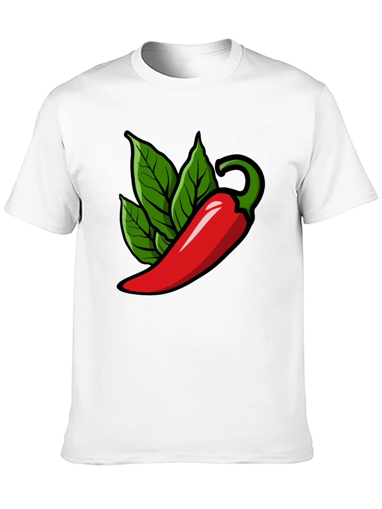 Black Spicy Pepper Graphic Tee - Black Cotton T-Shirt view 10