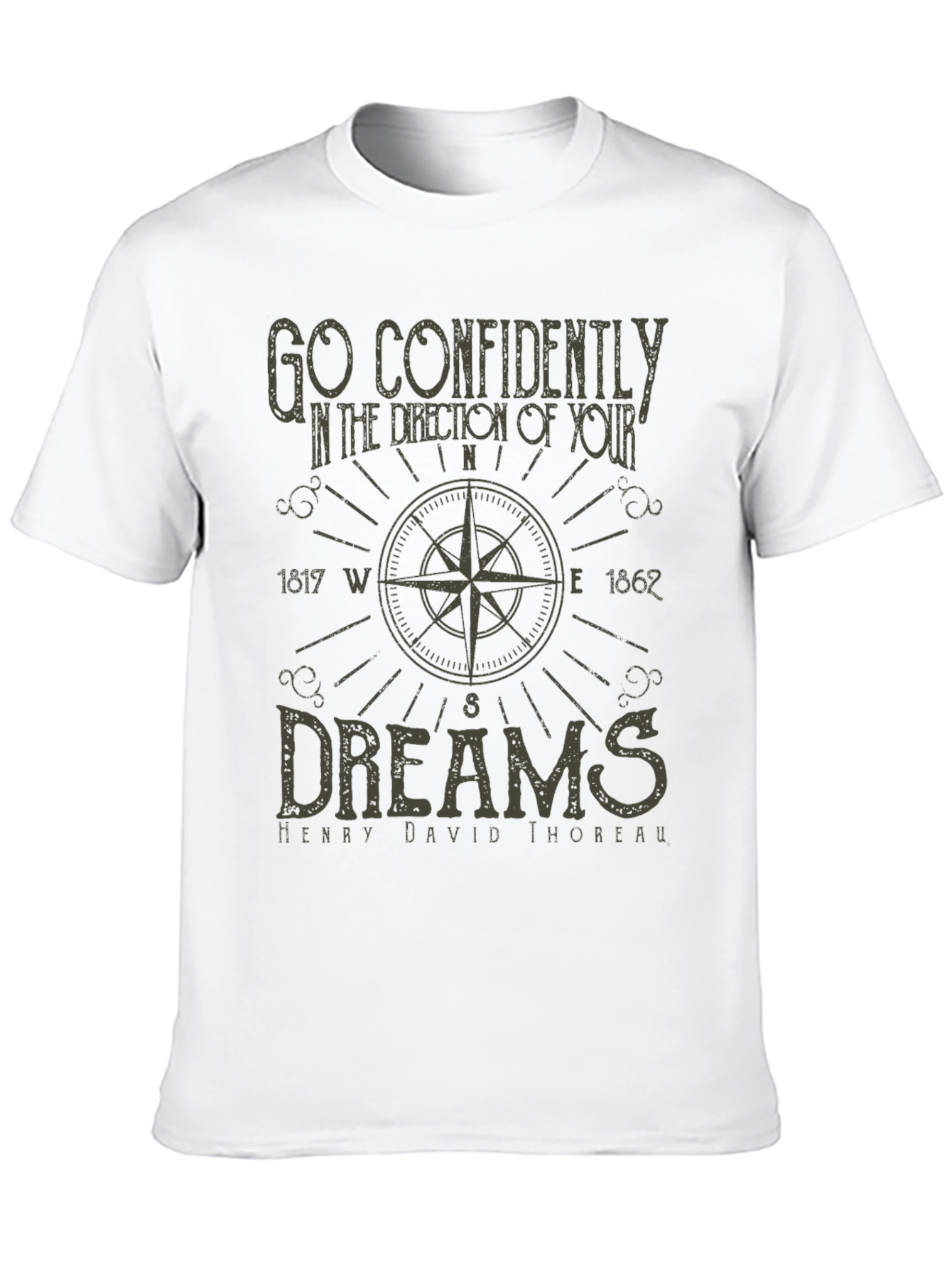 Black Inspirational Compass T-Shirt - Go Confidently view 10