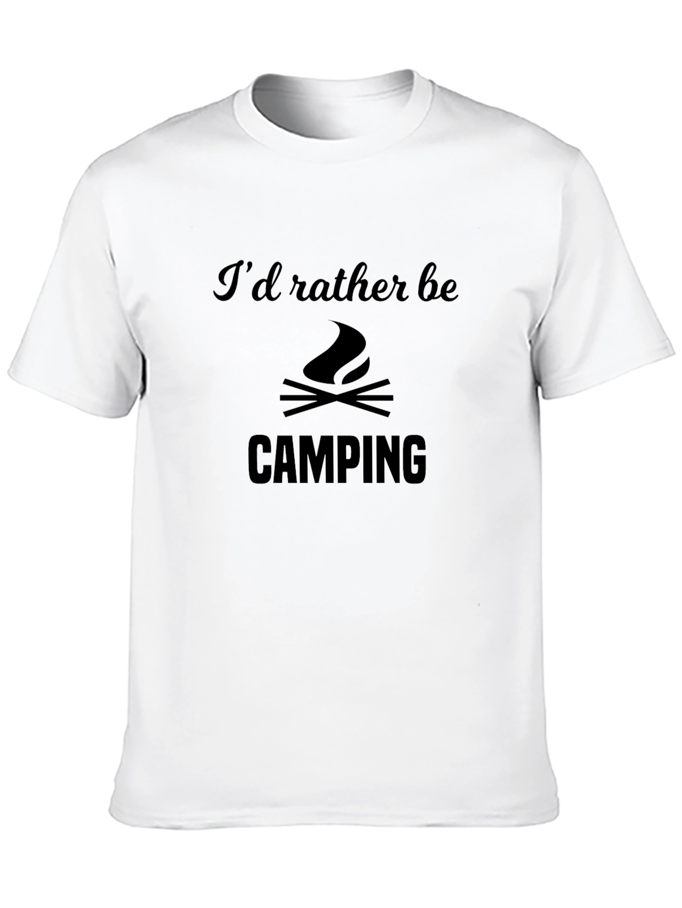 Black Camping Graphic Tee - I'd Rather Be Camping Black T-Shirt view 10