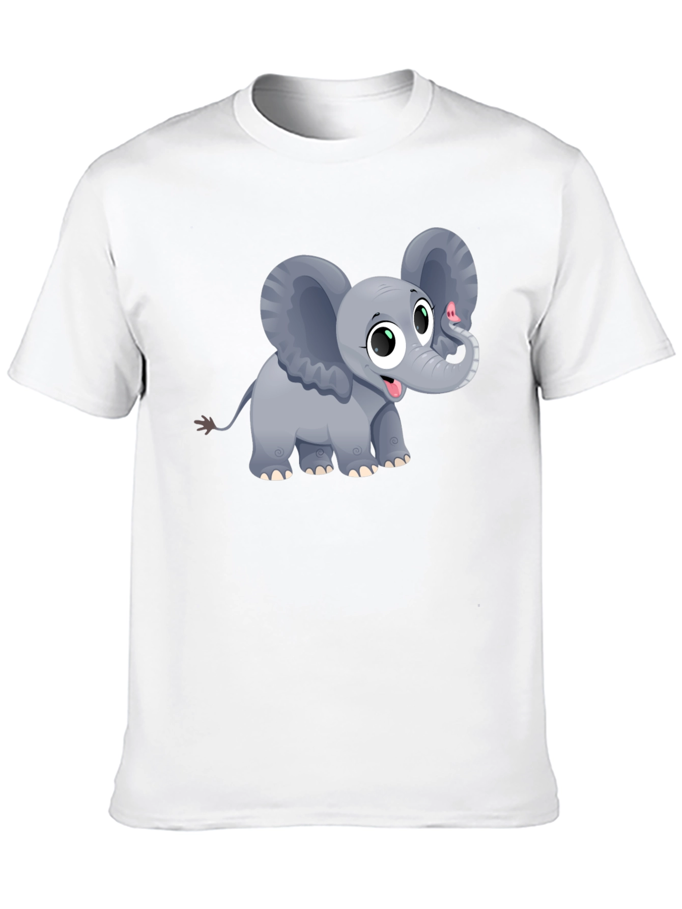 Black Cute Elephant Graphic Tee - Unisex Black T-Shirt view 10