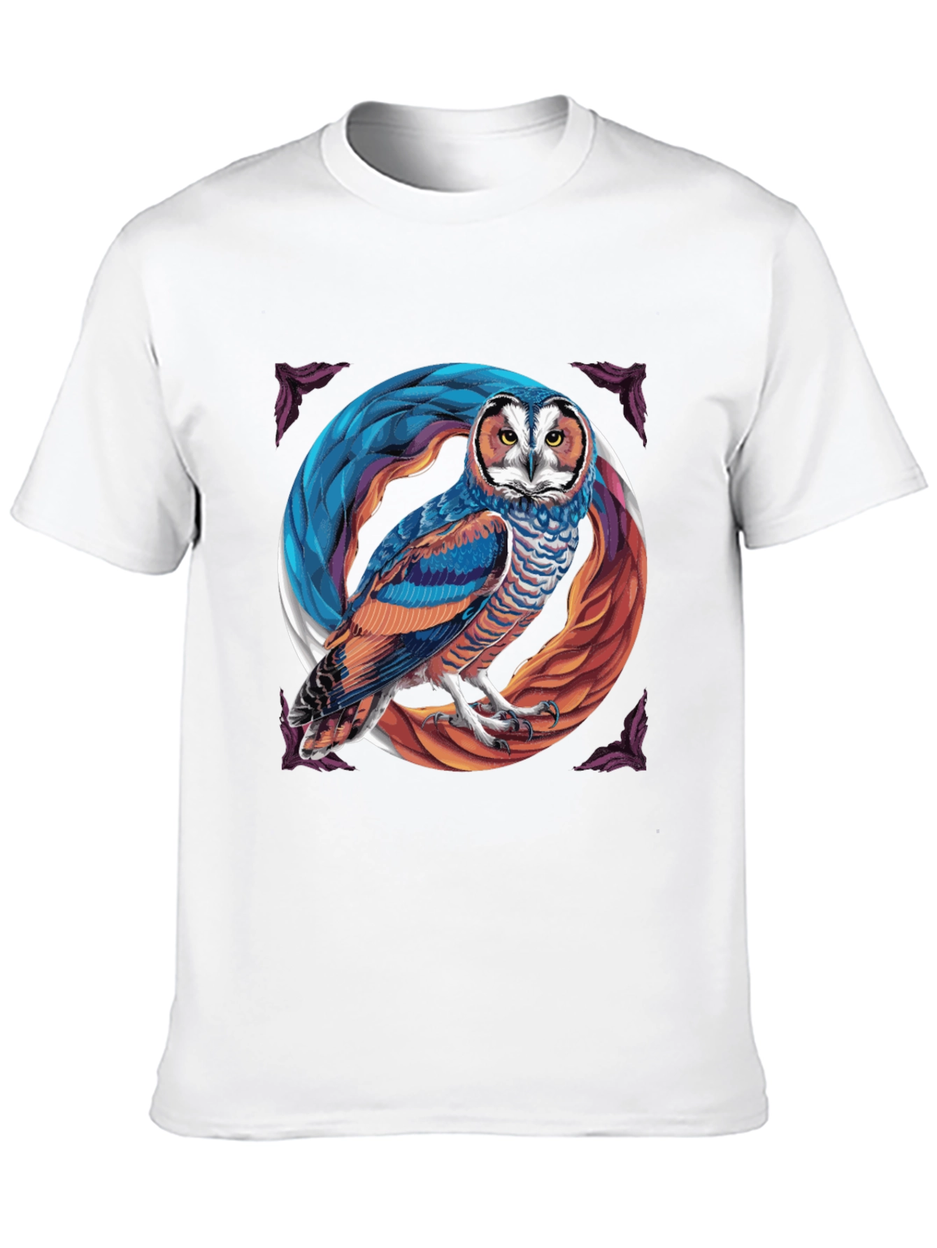 Black Owl Graphic Print Black T-Shirt view 10