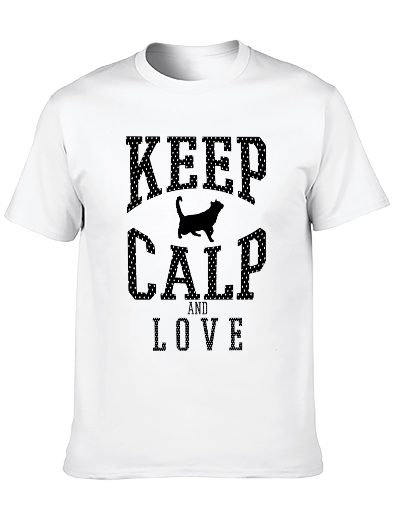 Black Keep Calm & Love Cats Men's Black T-Shirt view 10