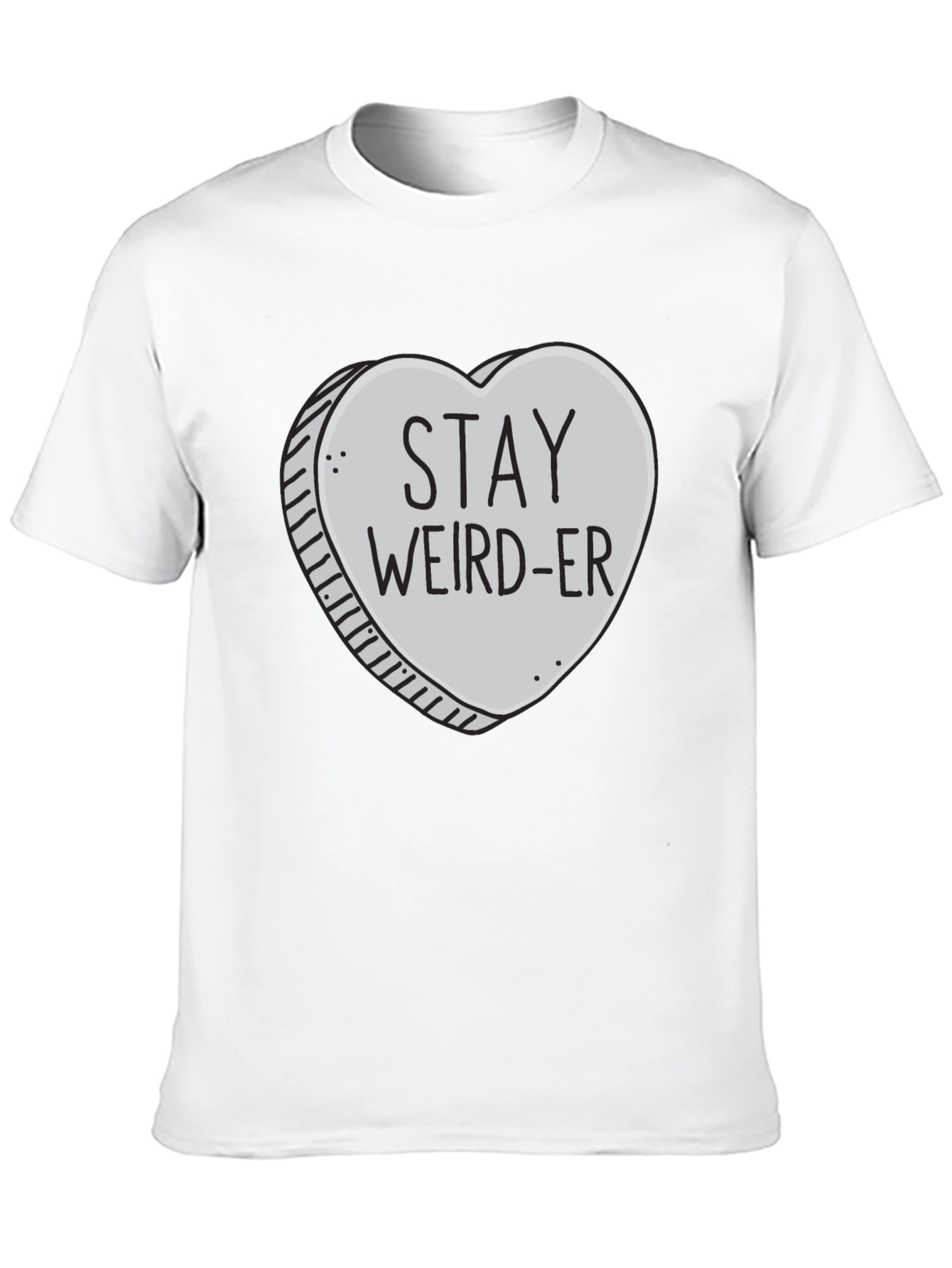 Black Stay Weird-er Heart Graphic Black T-Shirt view 10