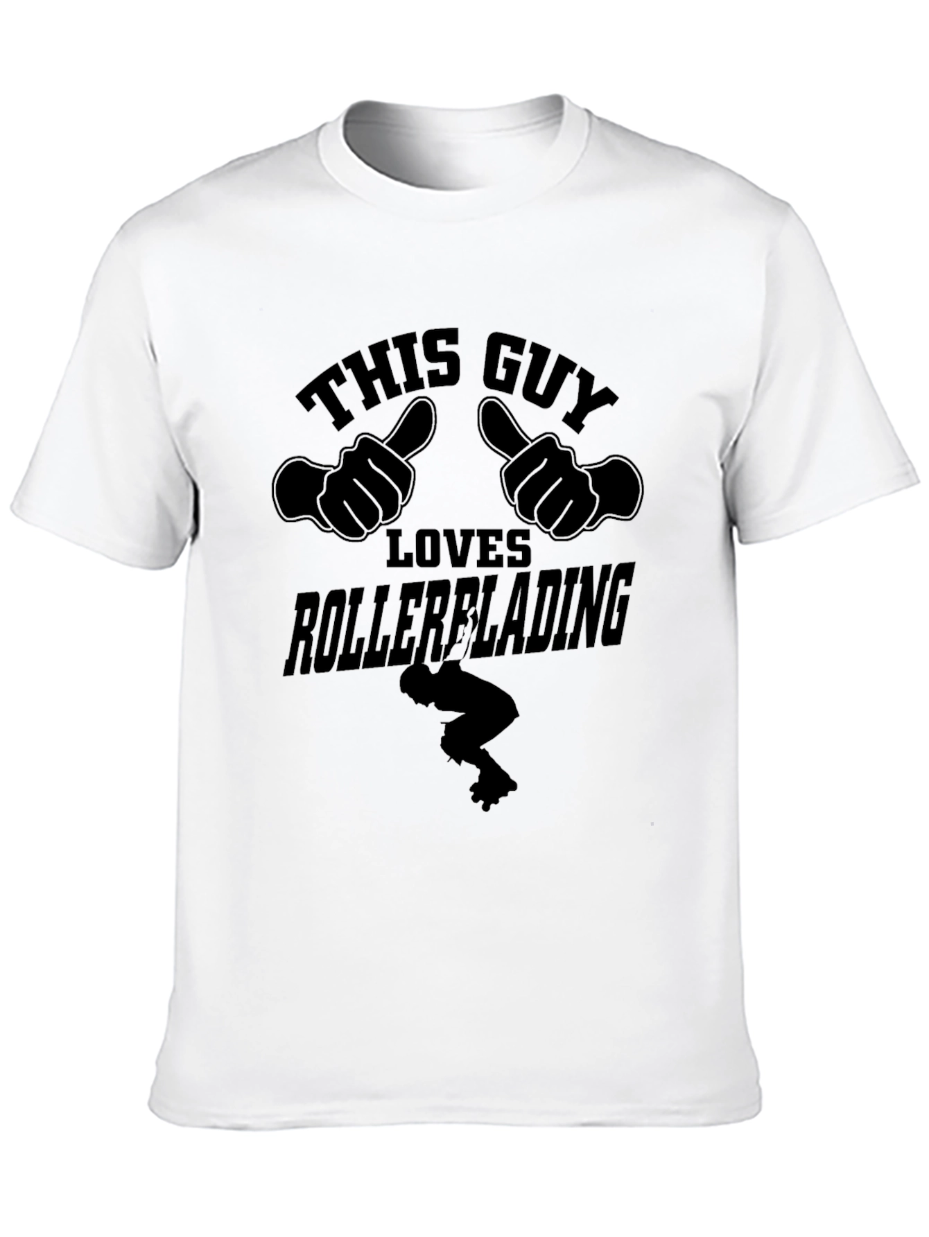 Black This Guy Loves Rollerblading Black T-Shirt view 10