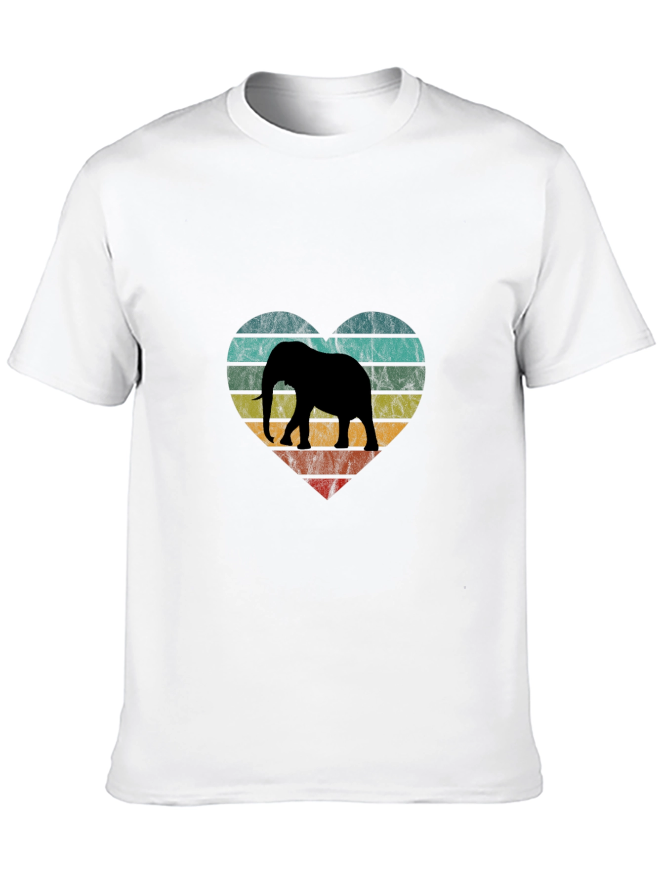 Black Elephant Heart Graphic Tee - Vintage Style view 10