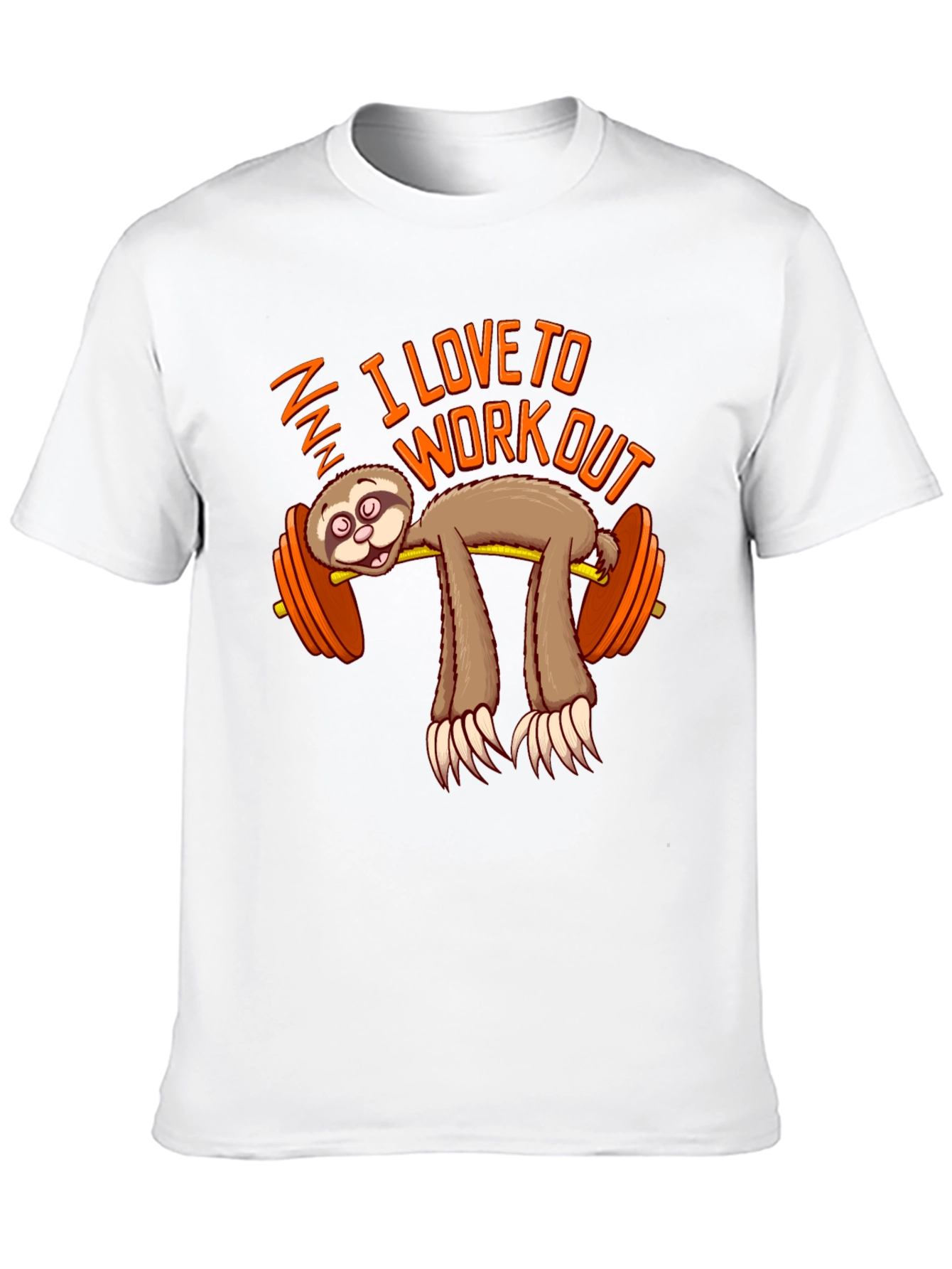 Black Funny Sloth Workout T-Shirt - I Love To Workout Gym Tee view 10