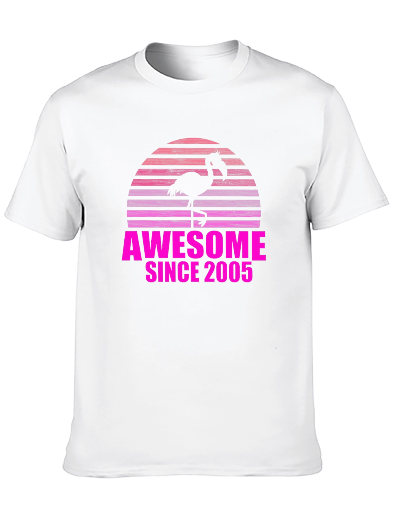 Black Awesome Since 2005 Flamingo Sunset Graphic T-Shirt view 10