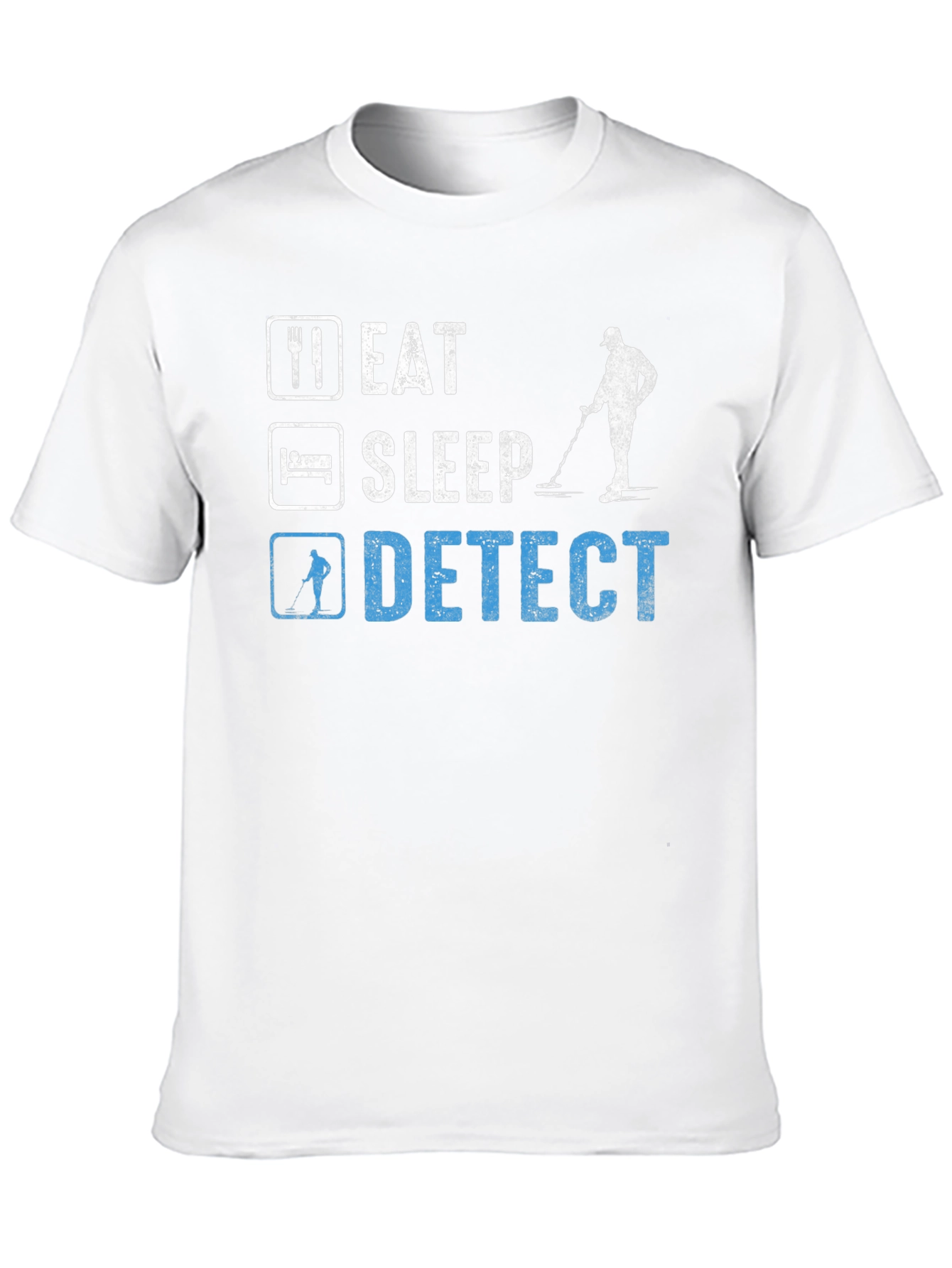 Black Eat Sleep Detect Metal Detecting Hobby T-Shirt view 10