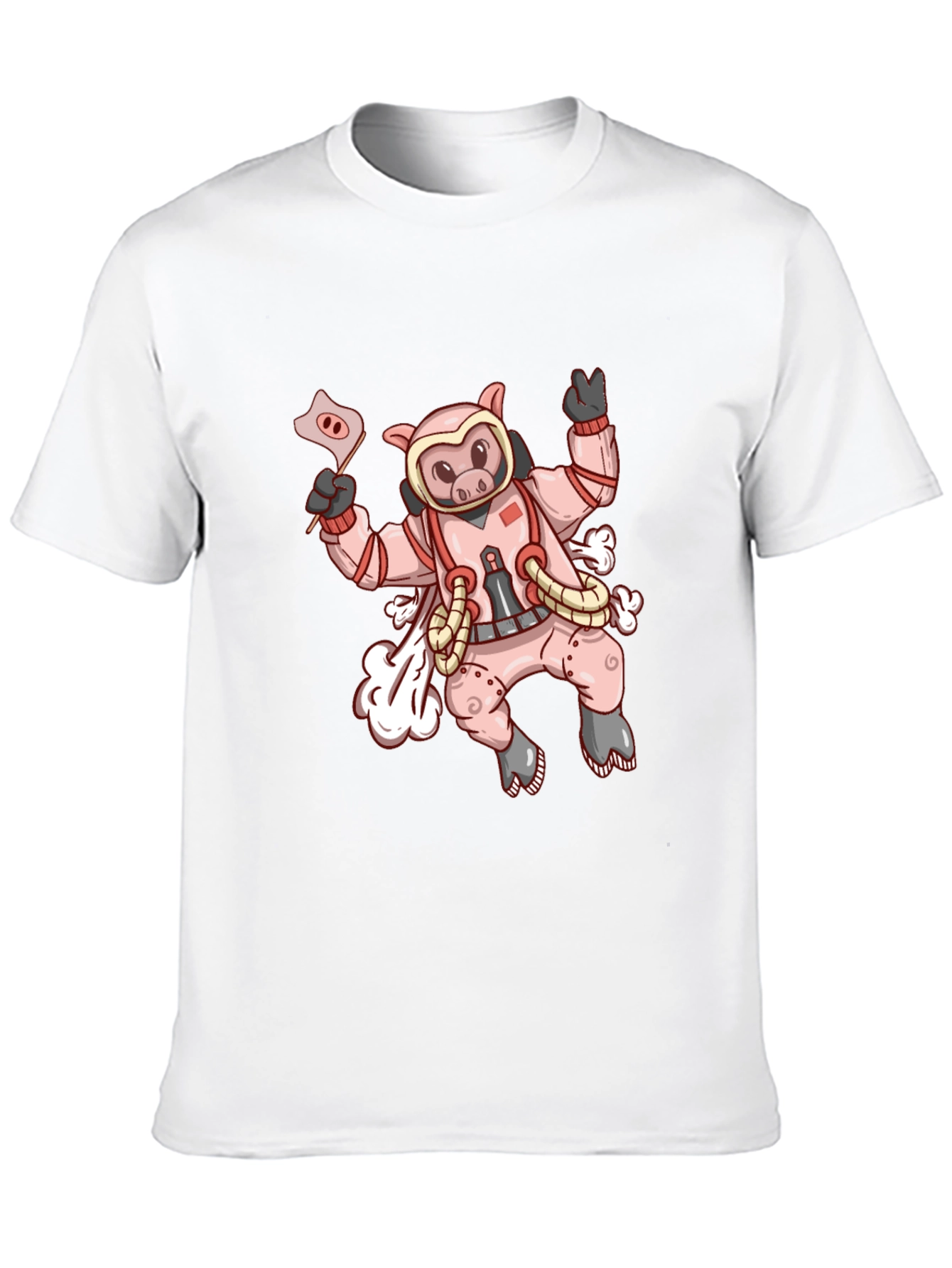 Black Cosmic Pig T-Shirt - Black Cotton Blend view 10