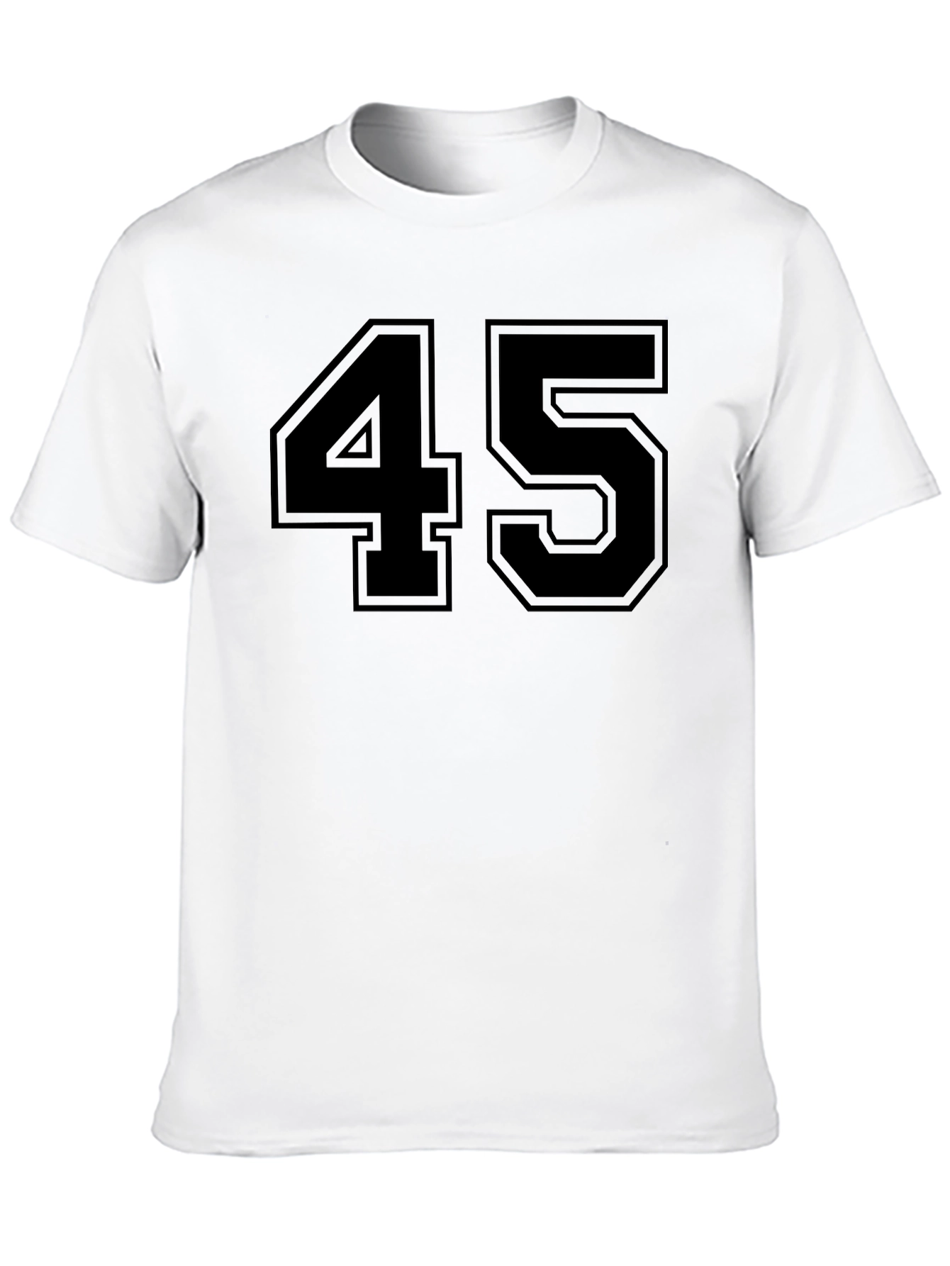 Black Bold "45" Graphic Tee - Classic Black T-Shirt view 10
