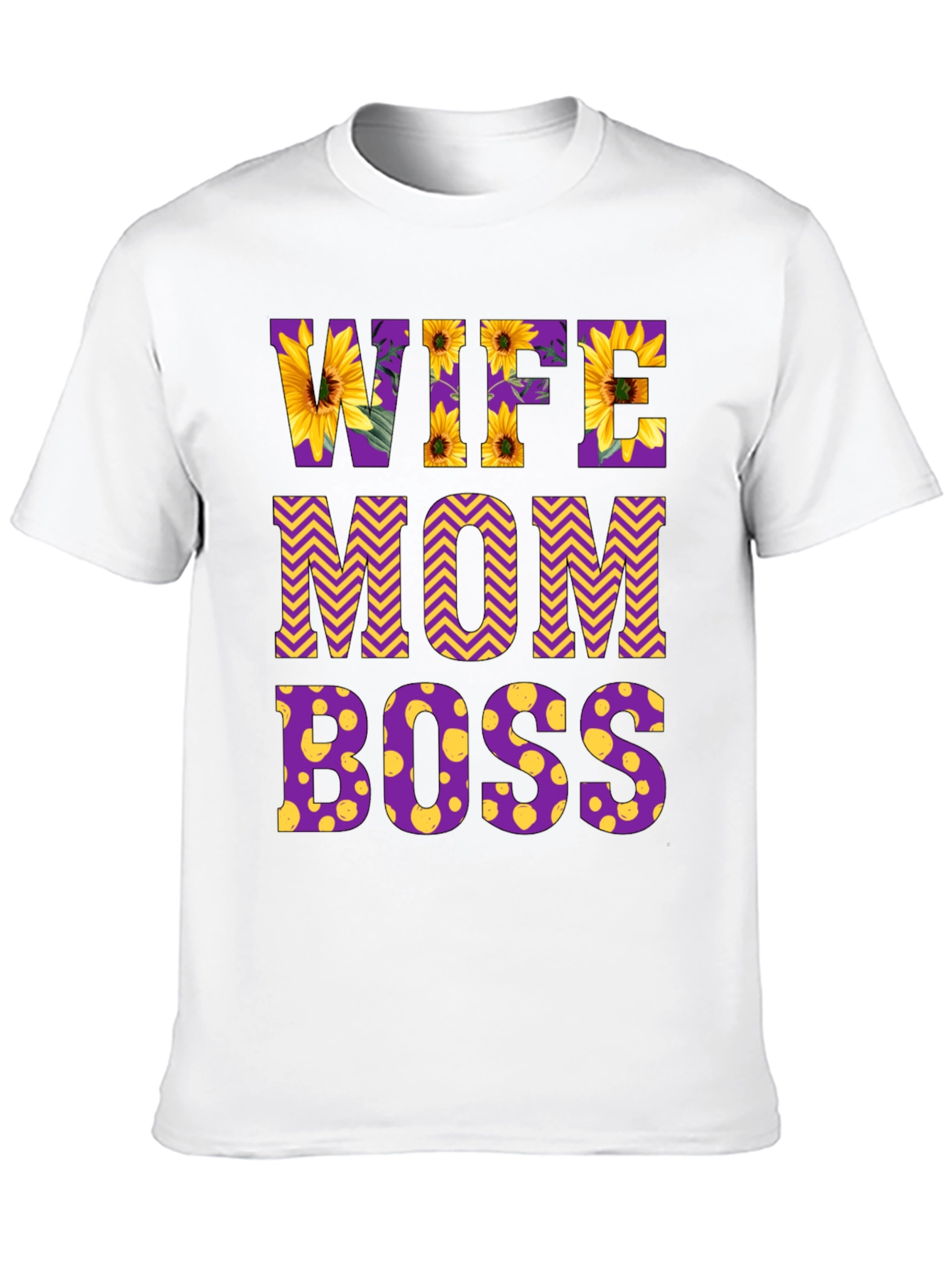 Black Wife Mom Boss Floral Graphic T-Shirt view 10