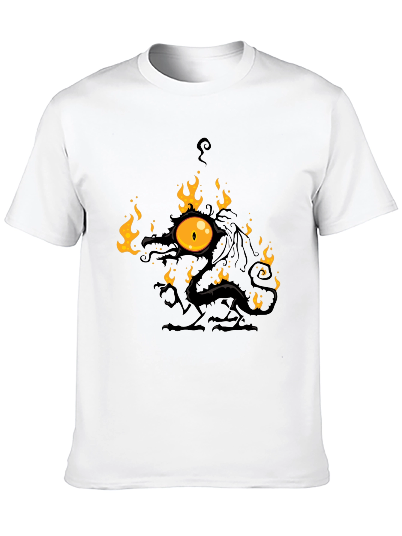 Black Fiery Eye Dragon Black T-Shirt view 10