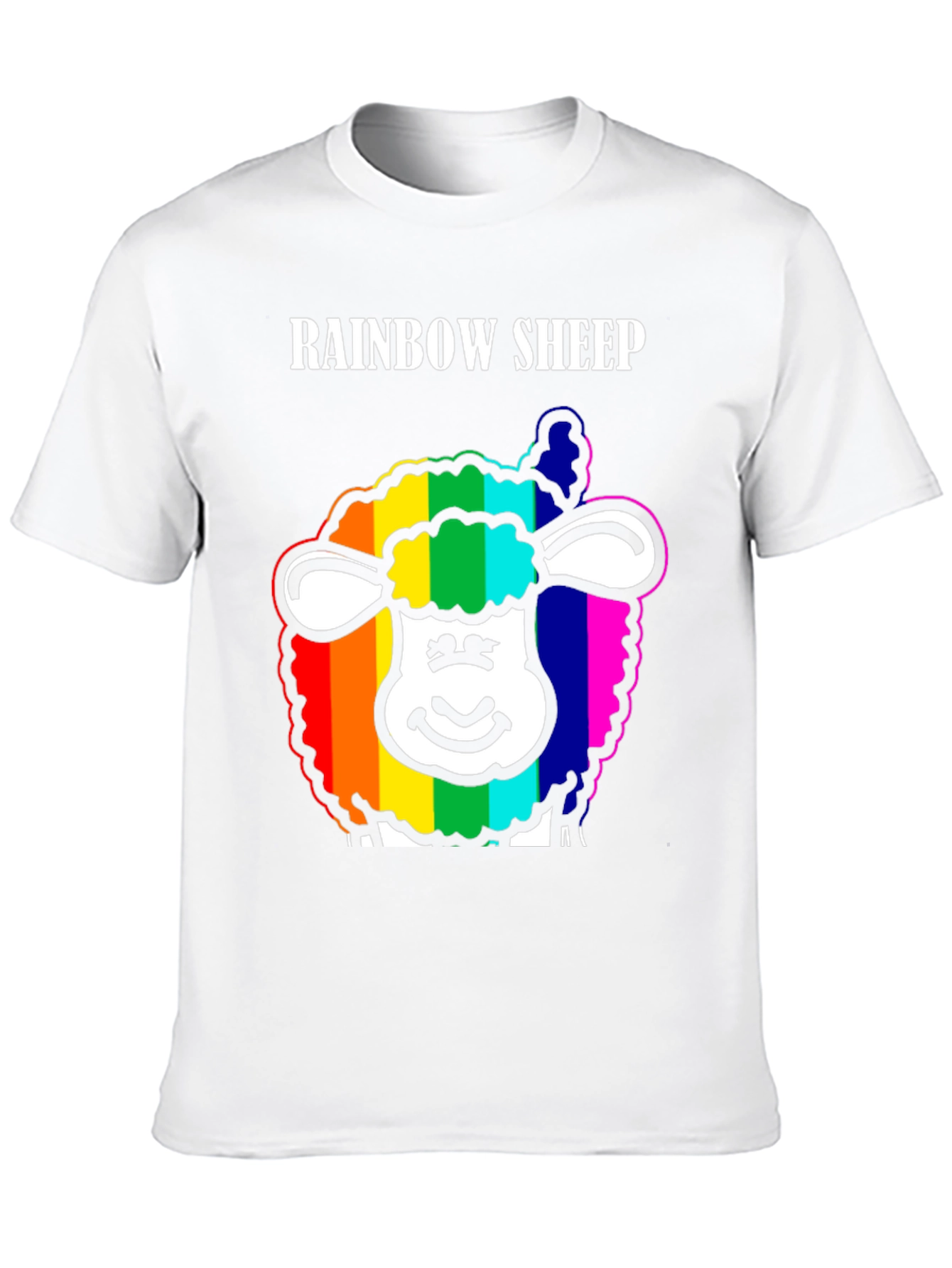 Black Rainbow Sheep Graphic Tee - Black Cotton Blend view 10