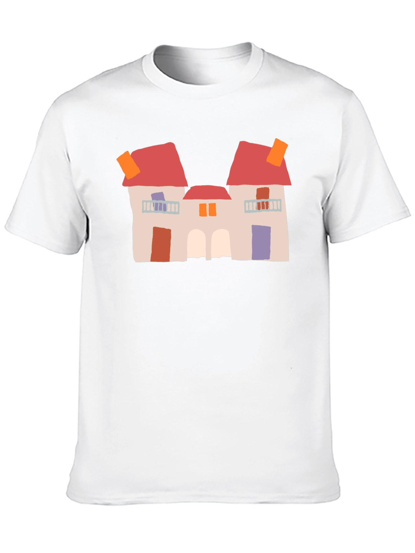 Black Quirky House Print Black T-Shirt view 10