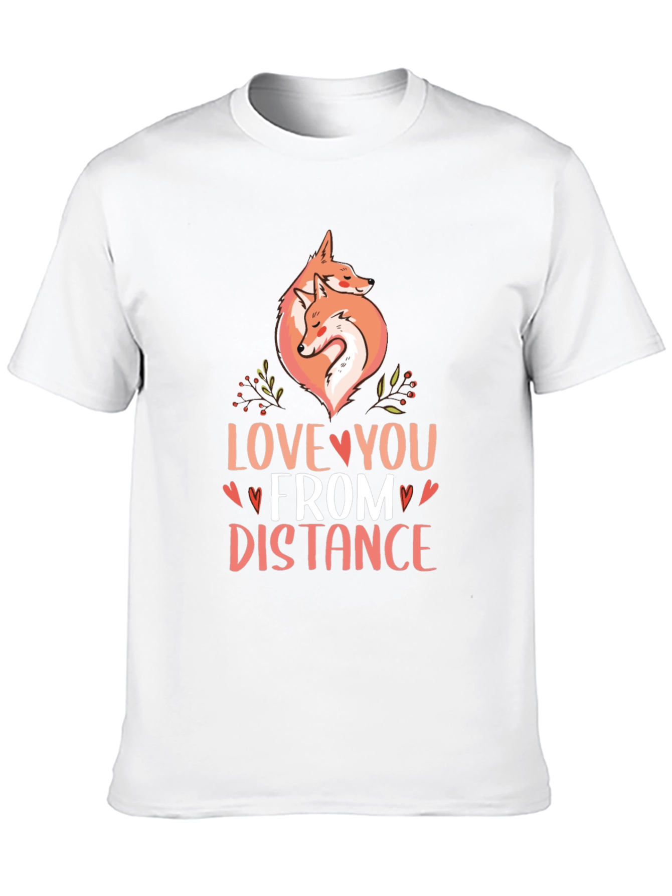 Black Love You From Distance Fox Graphic T-Shirt view 10