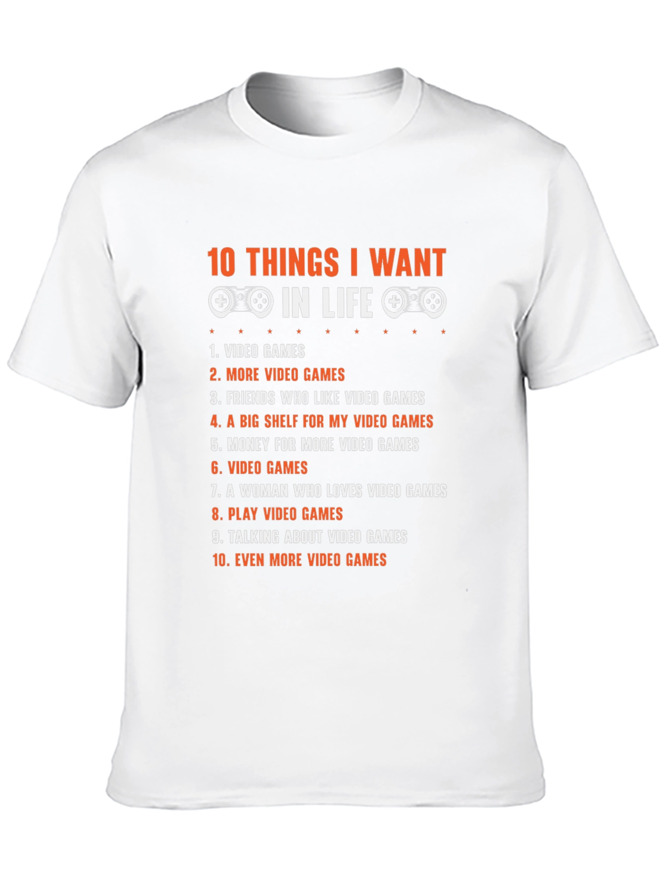 Black Gamer Life Wishlist T-Shirt - 10 Things I Want in Life view 10