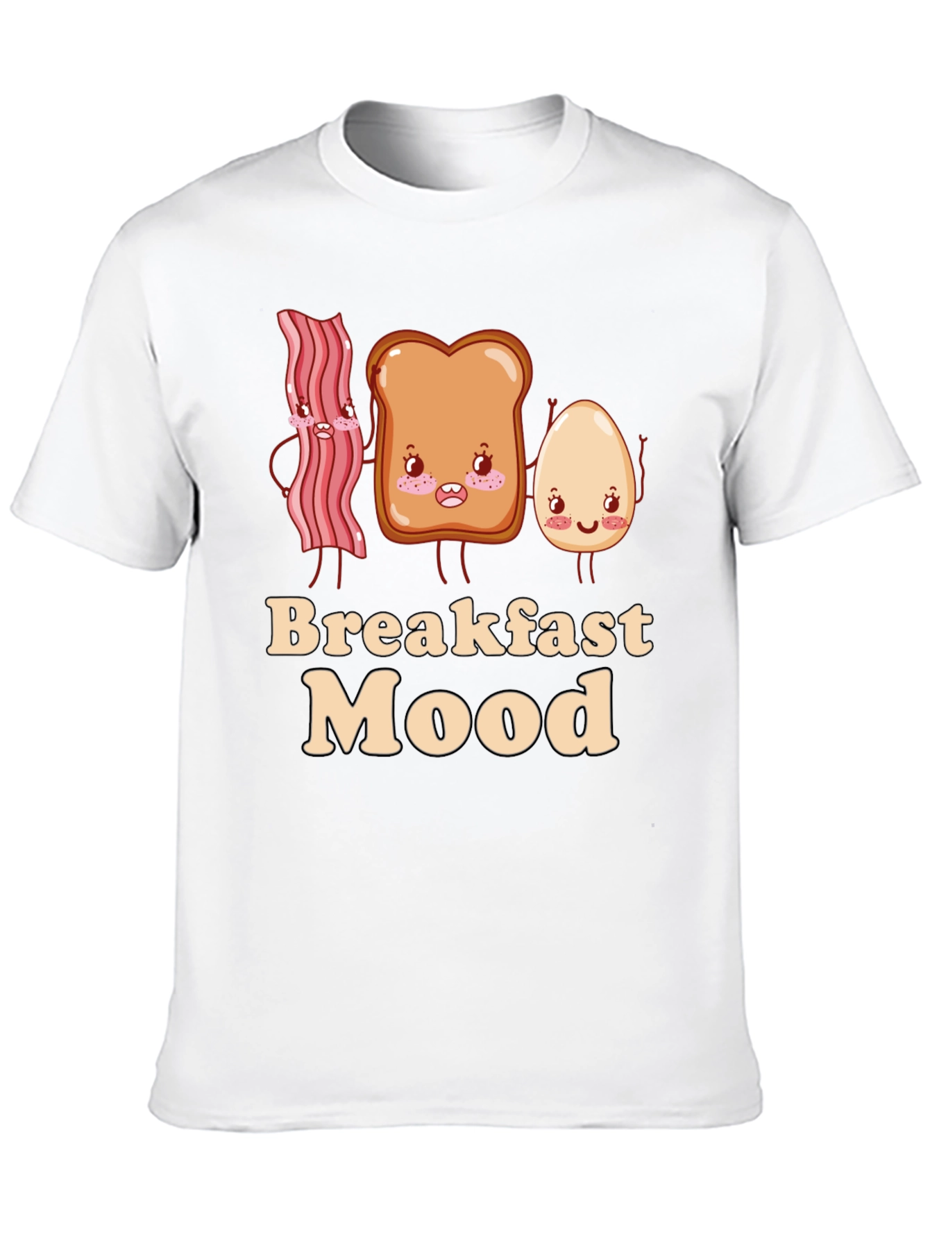 Black Breakfast Mood Cartoon Graphic T-Shirt view 10