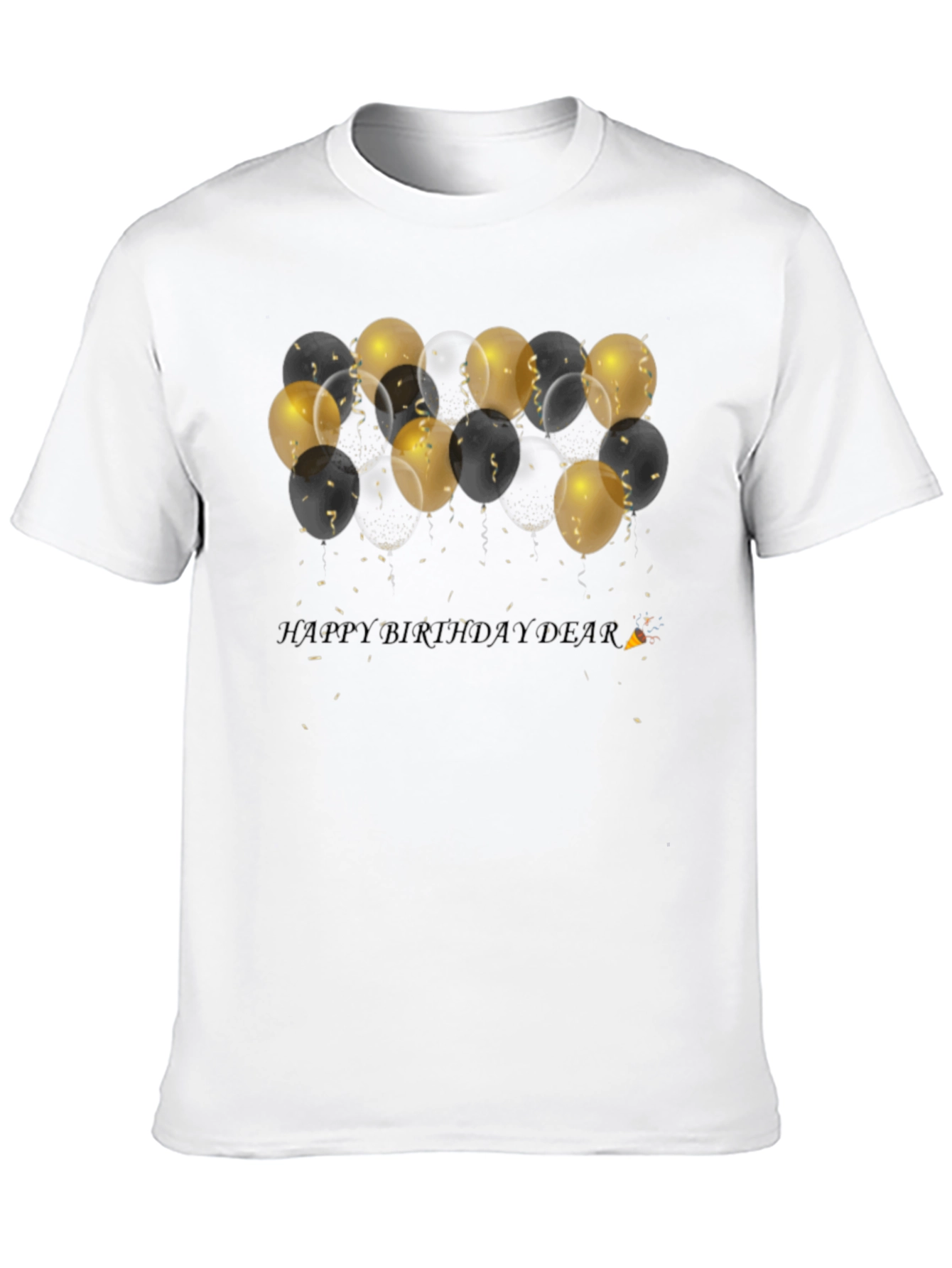 Black Birthday Balloons Black T-Shirt view 10
