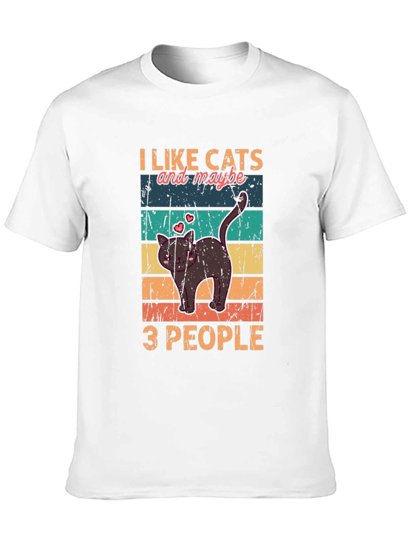 Black I Like Cats and Maybe 3 People T-Shirt view 10