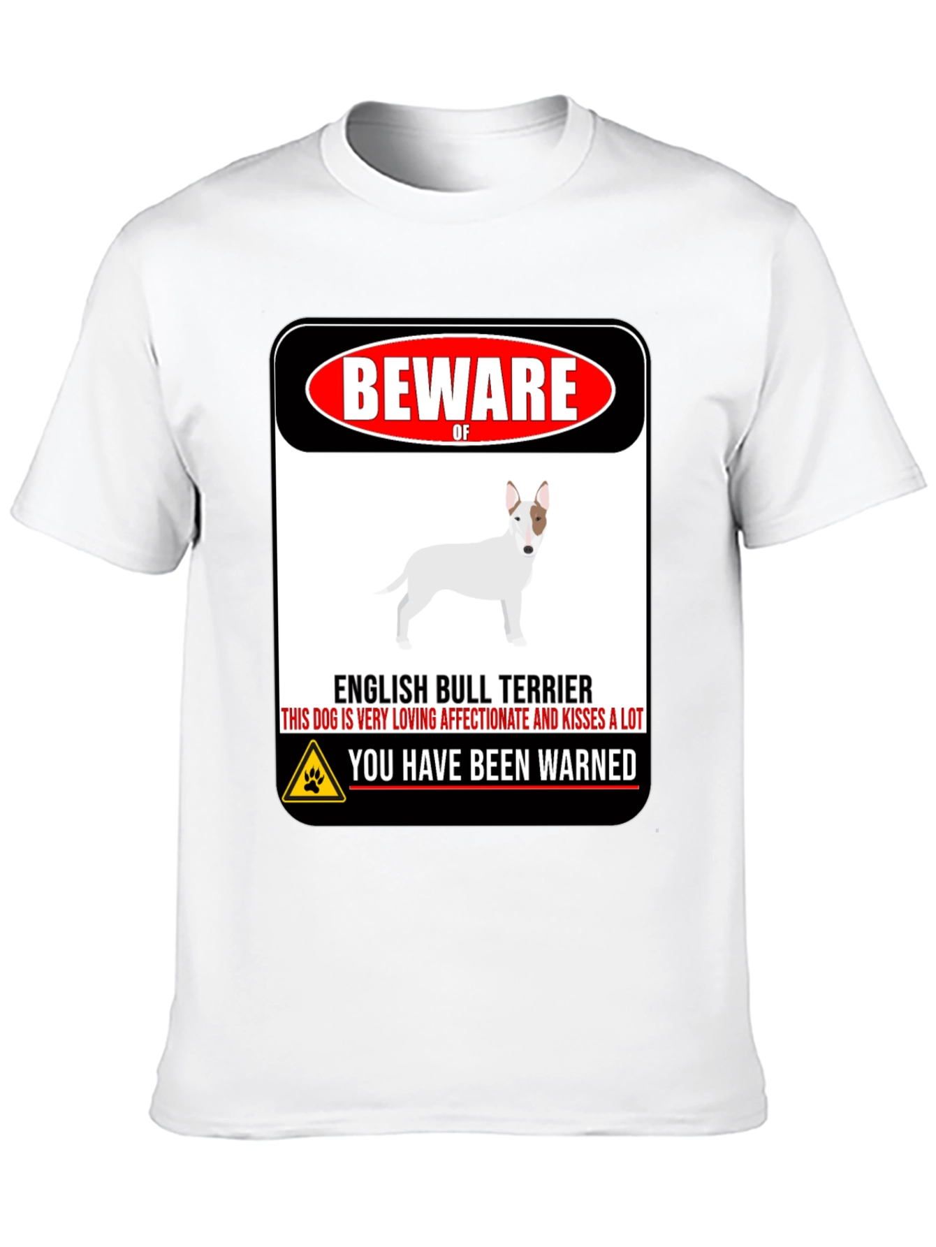 Black Beware of Dog T-Shirt - English Bull Terrier view 10