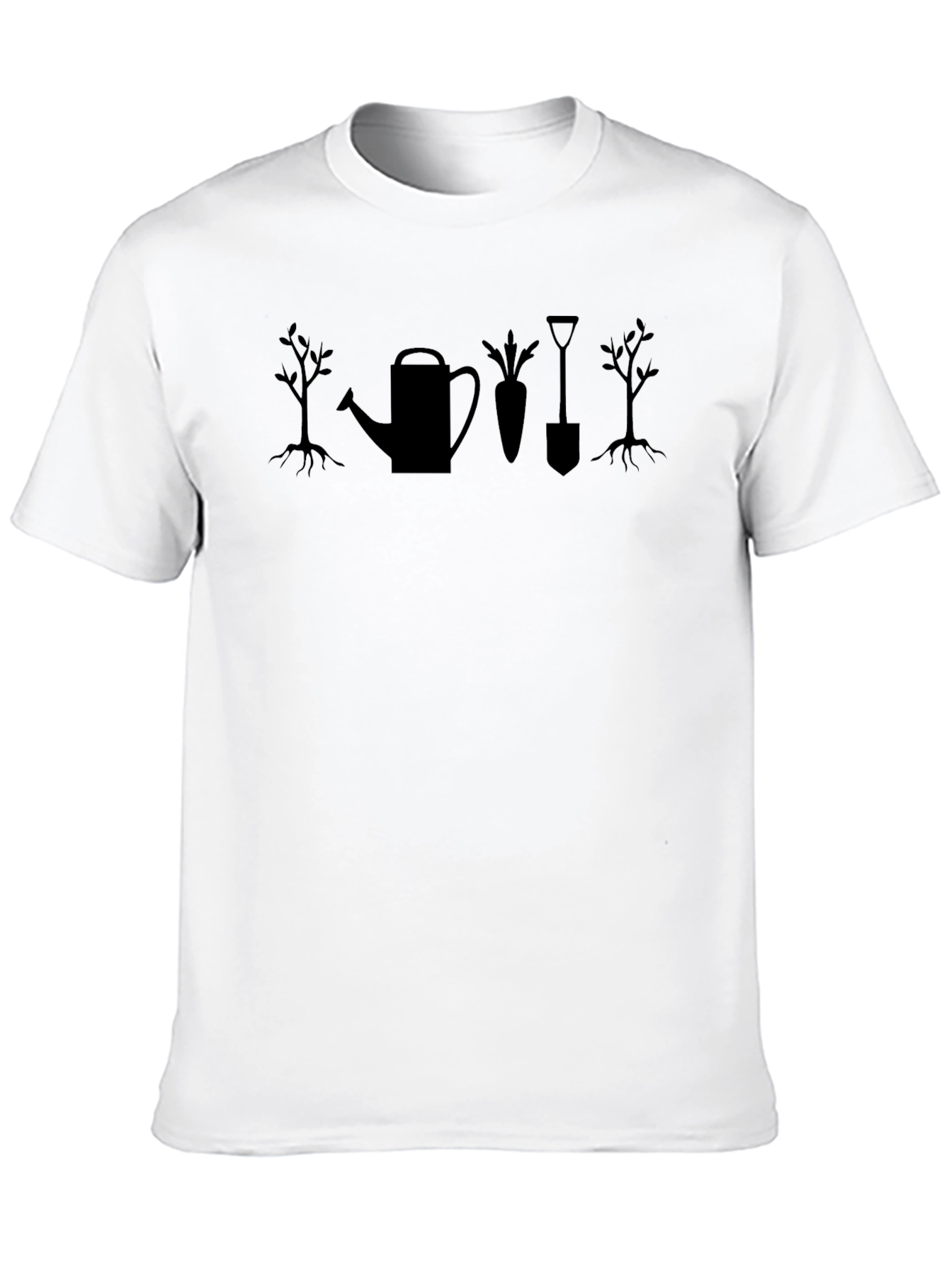 Black Gardener's T-Shirt: Gardening Tools & Plants Graphic Tee view 10