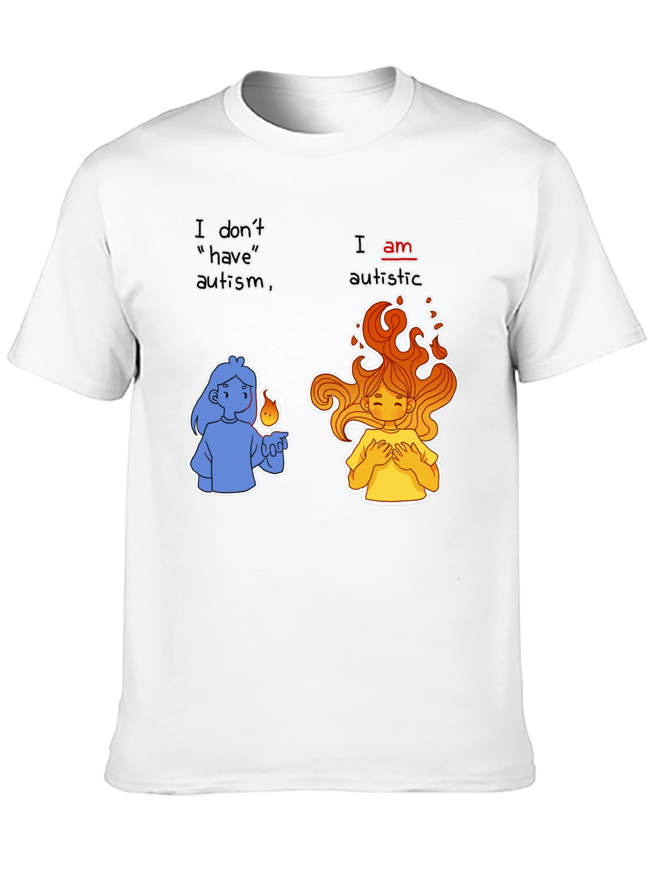 Black Autistic Pride T-Shirt - I Am Autistic Tee view 10