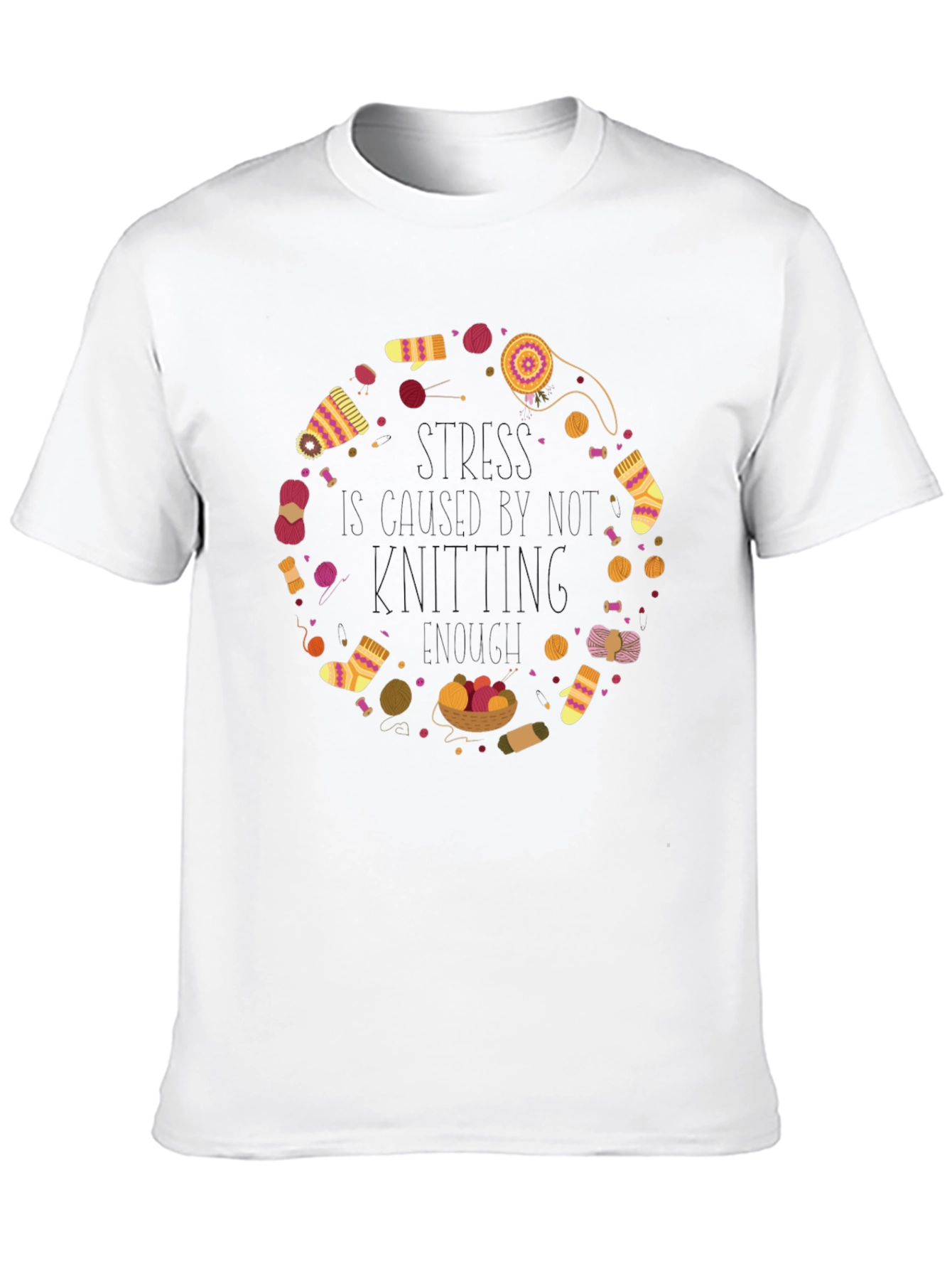 Black Knitting Circle Graphic Tee - Cozy Crafting Shirt view 10