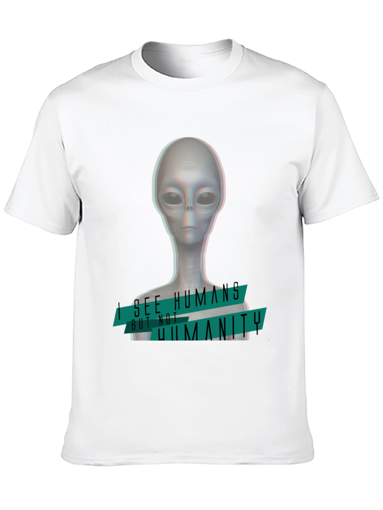 Black Alien 'I See Humans' Graphic T-Shirt view 10