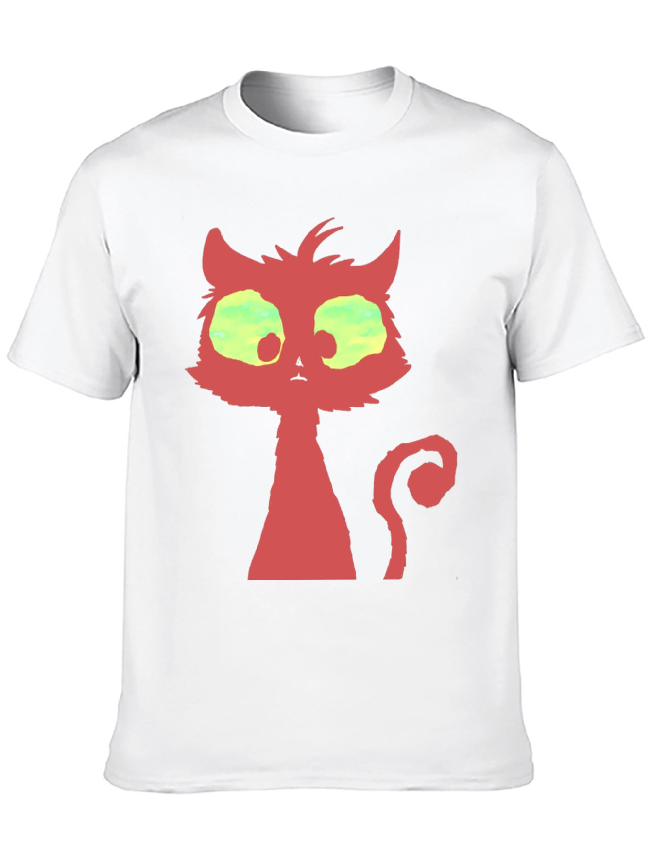 Black Red Cat Graphic T-Shirt - Unique Design view 10