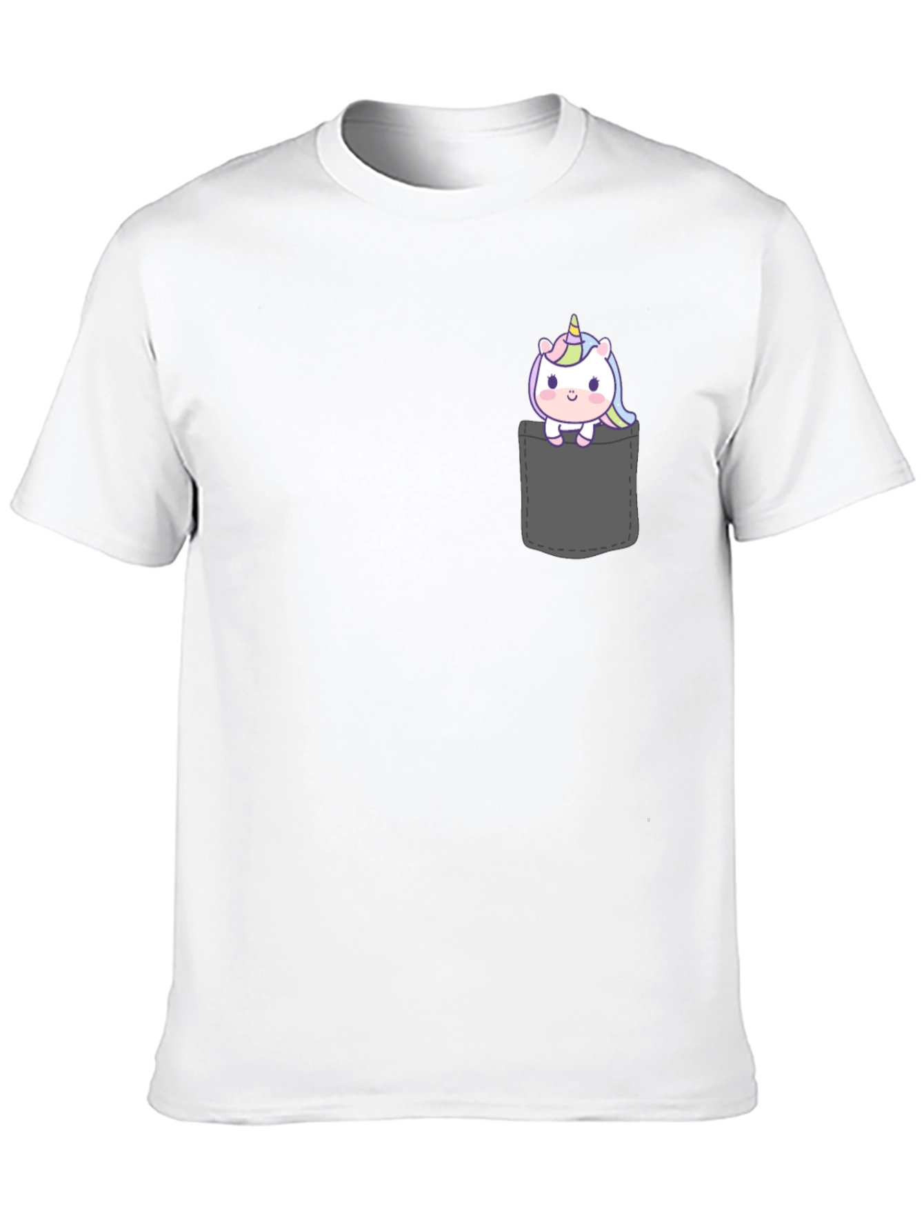 Black Unicorn Pocket T-Shirt - Cute Graphic Tee view 10