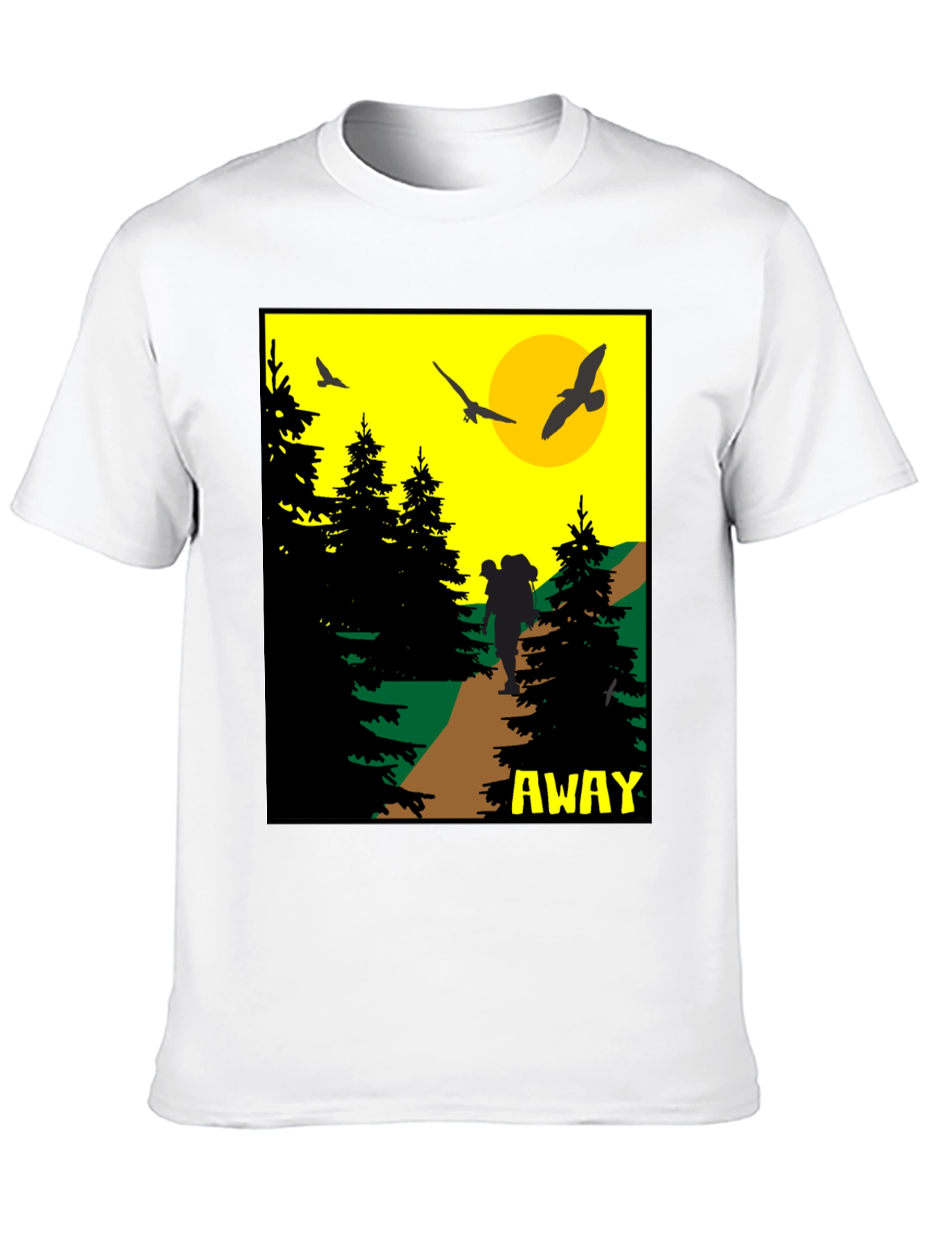 Black Adventure Awaits Graphic Tee - Hiker Design view 10