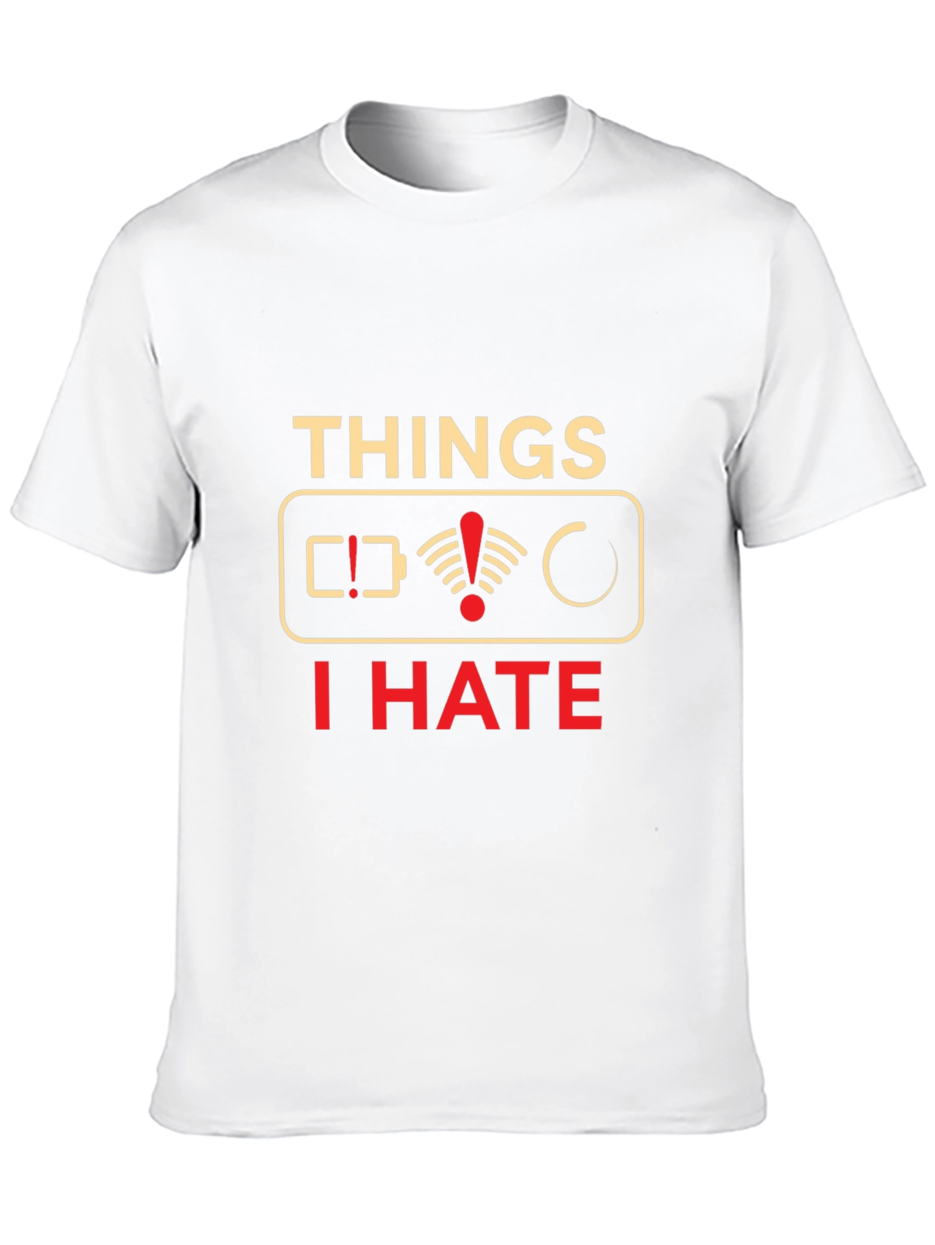 Black Things I Hate Graphic Tee - Low Battery, No WiFi T-Shirt view 10