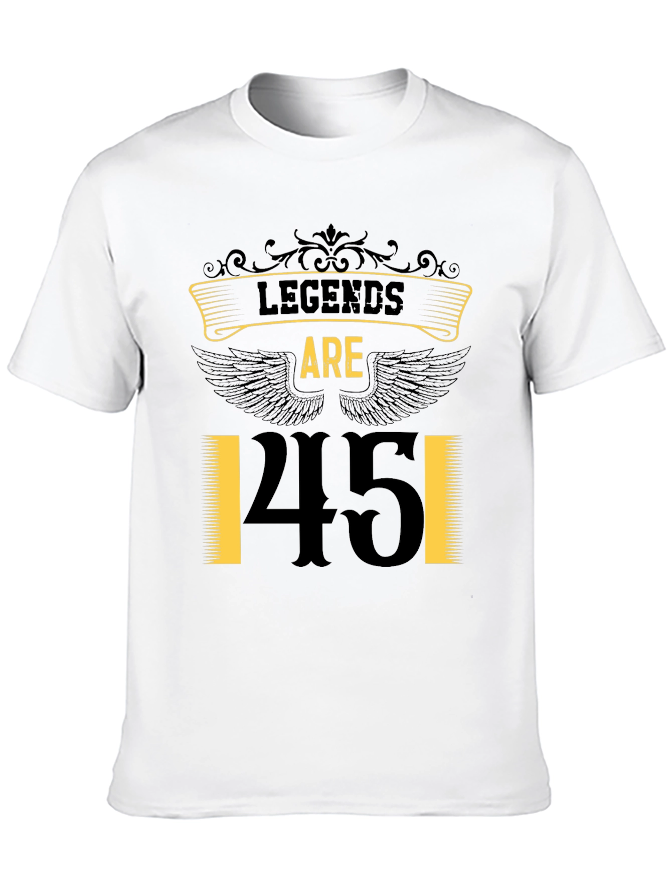 Black Legends Are 45 T-Shirt - Birthday Gift view 10