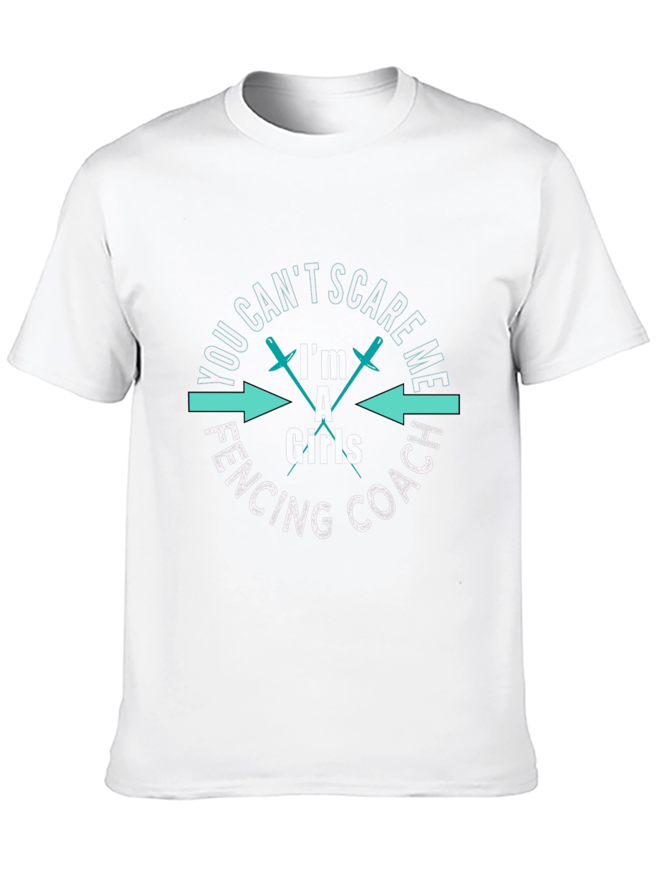 Black Funny Fencing Coach Girls T-Shirt view 10