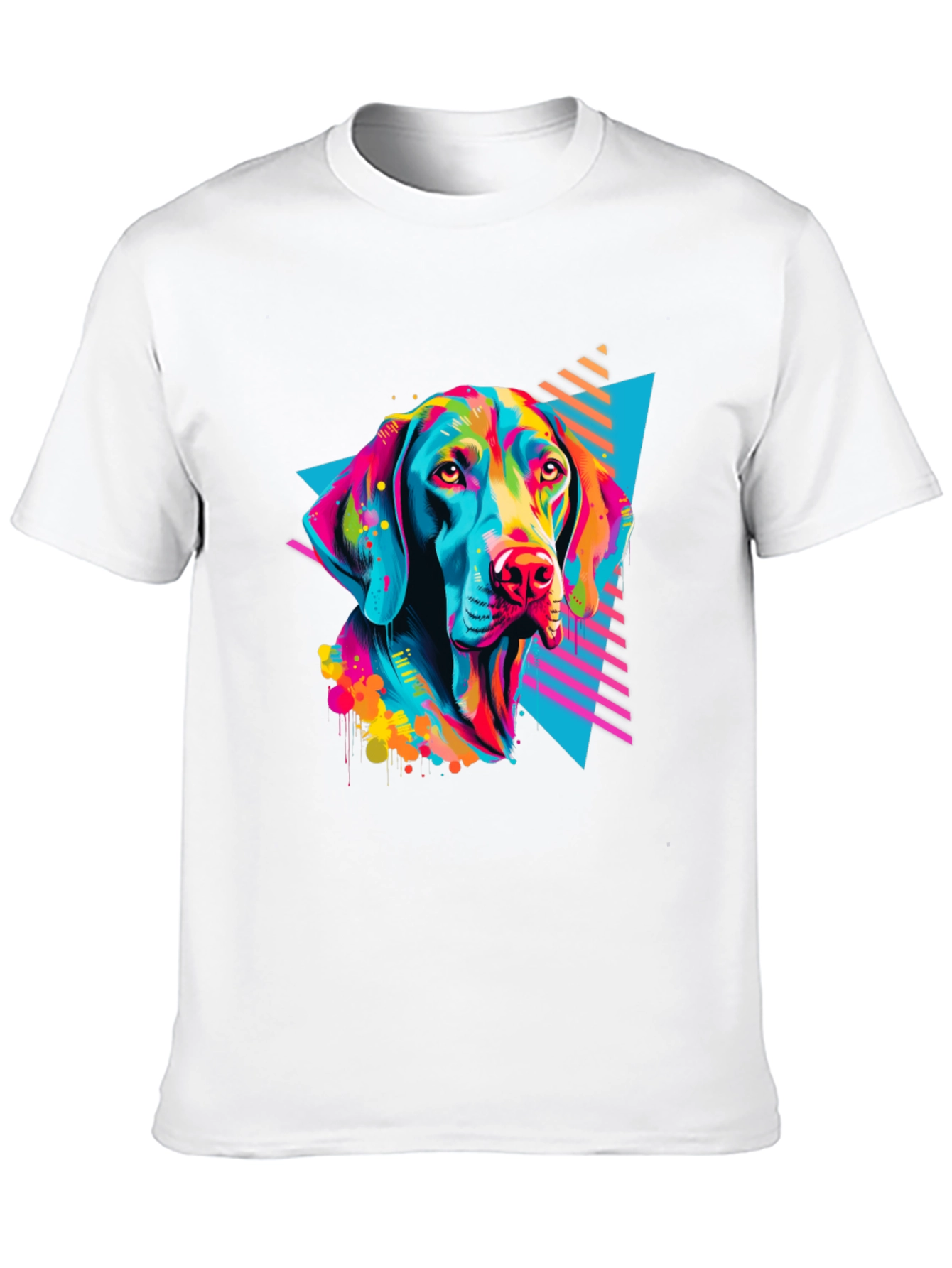 Black Vibrant Dog Graphic T-Shirt - Bold 80s Style view 10