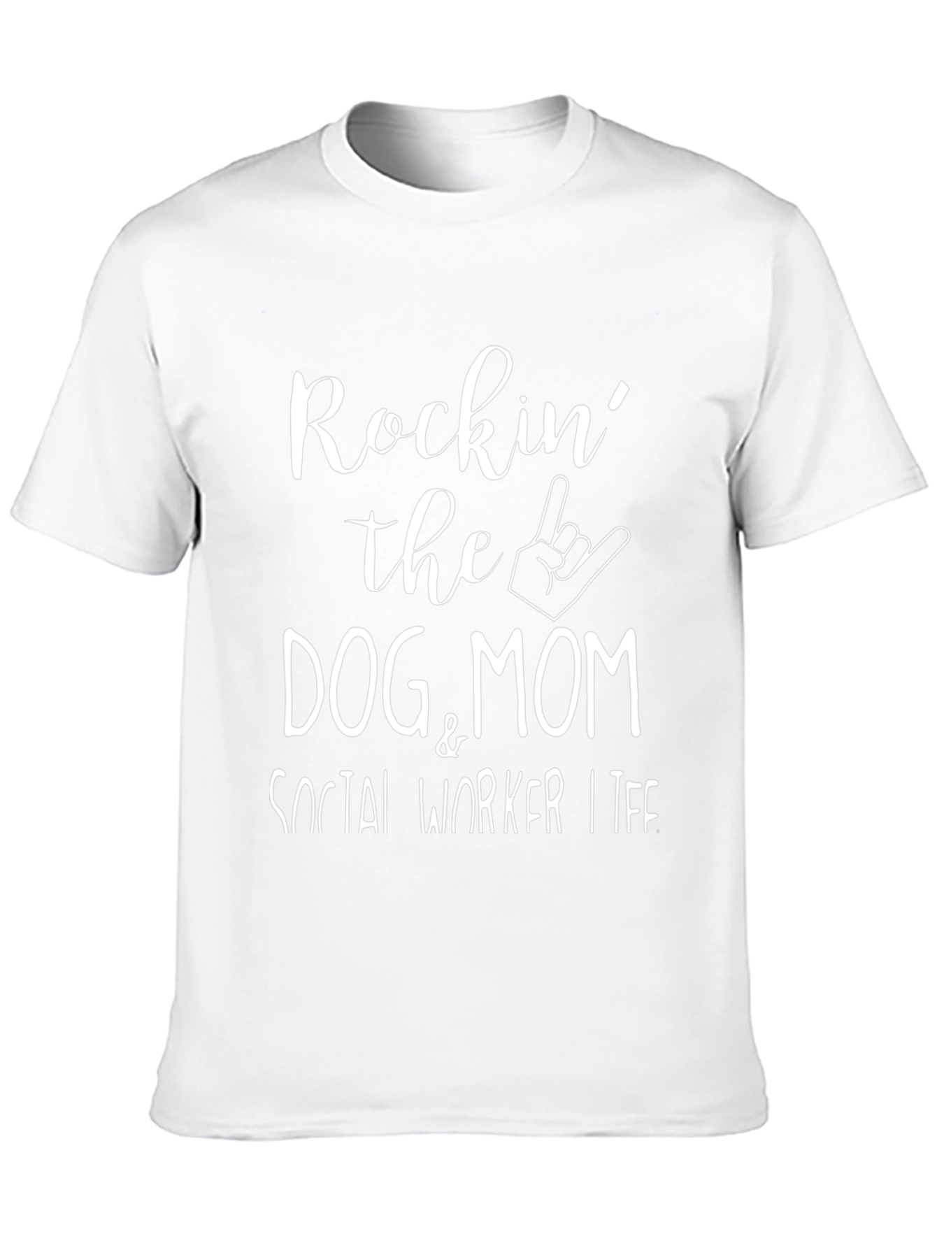 Black Rockin' Dog Mom Social Worker T-Shirt view 10