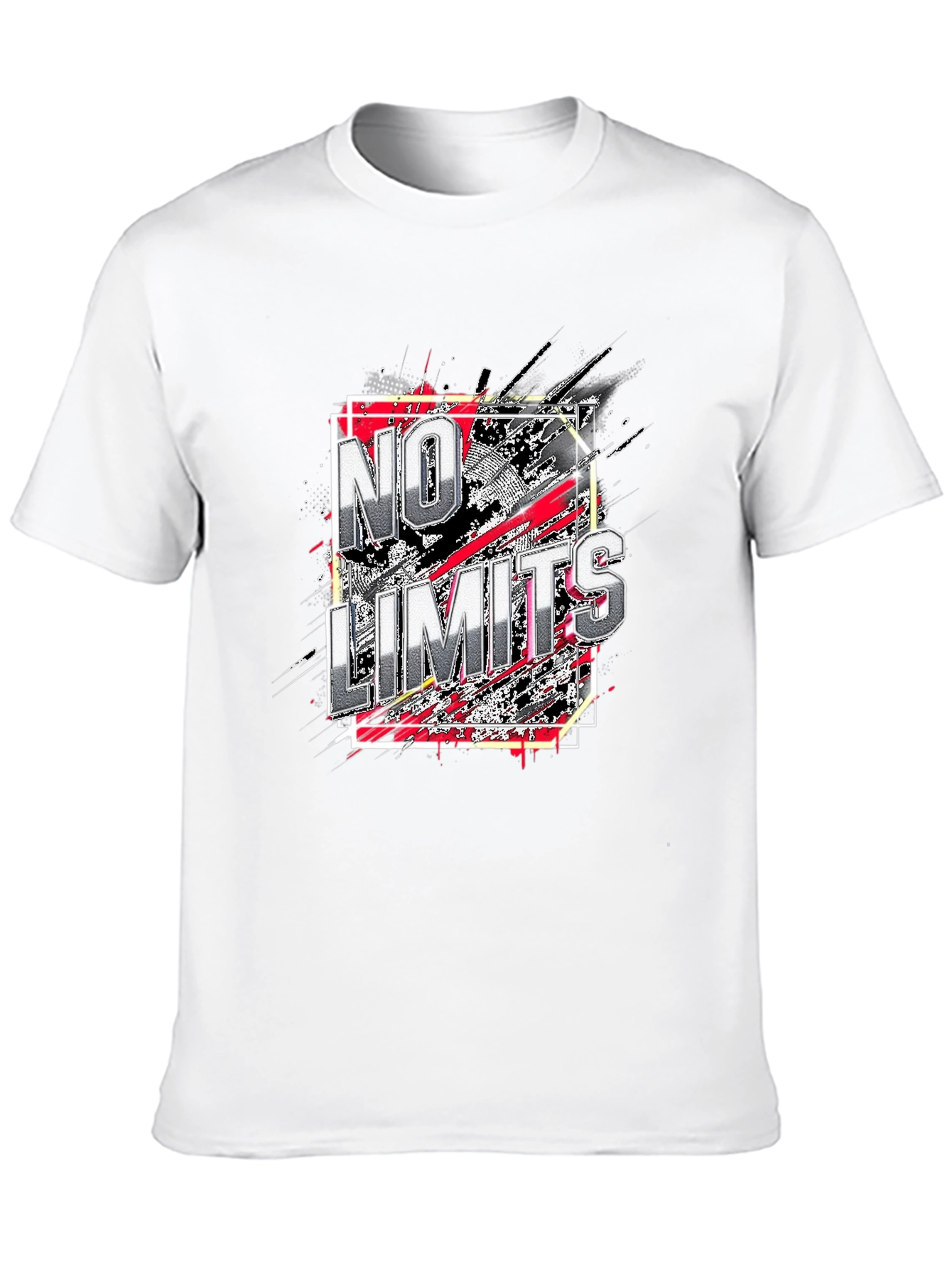 Black No Limits Graphic Print Crew Neck T-Shirt view 10