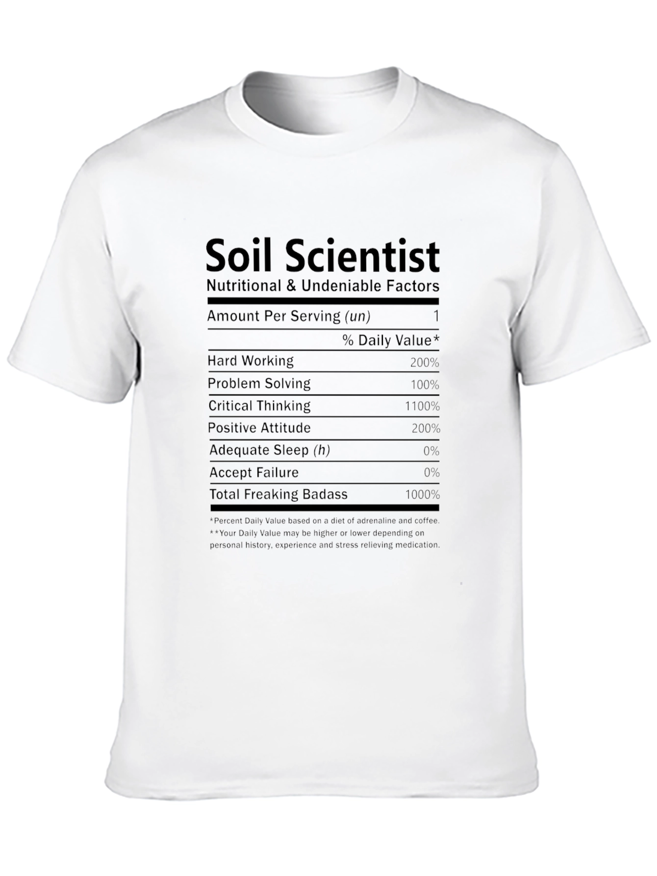 Black Soil Scientist Nutritional Facts T-Shirt view 10