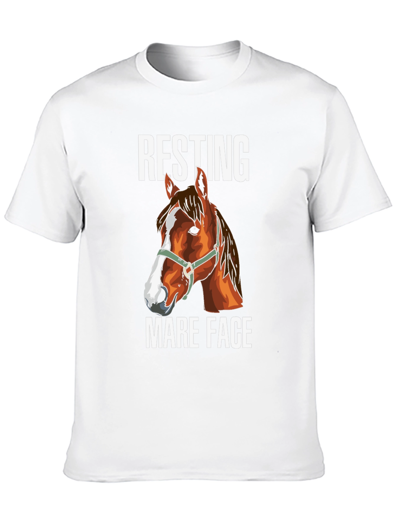 Black Resting Mare Face T-Shirt - Horse Lover Tee view 10