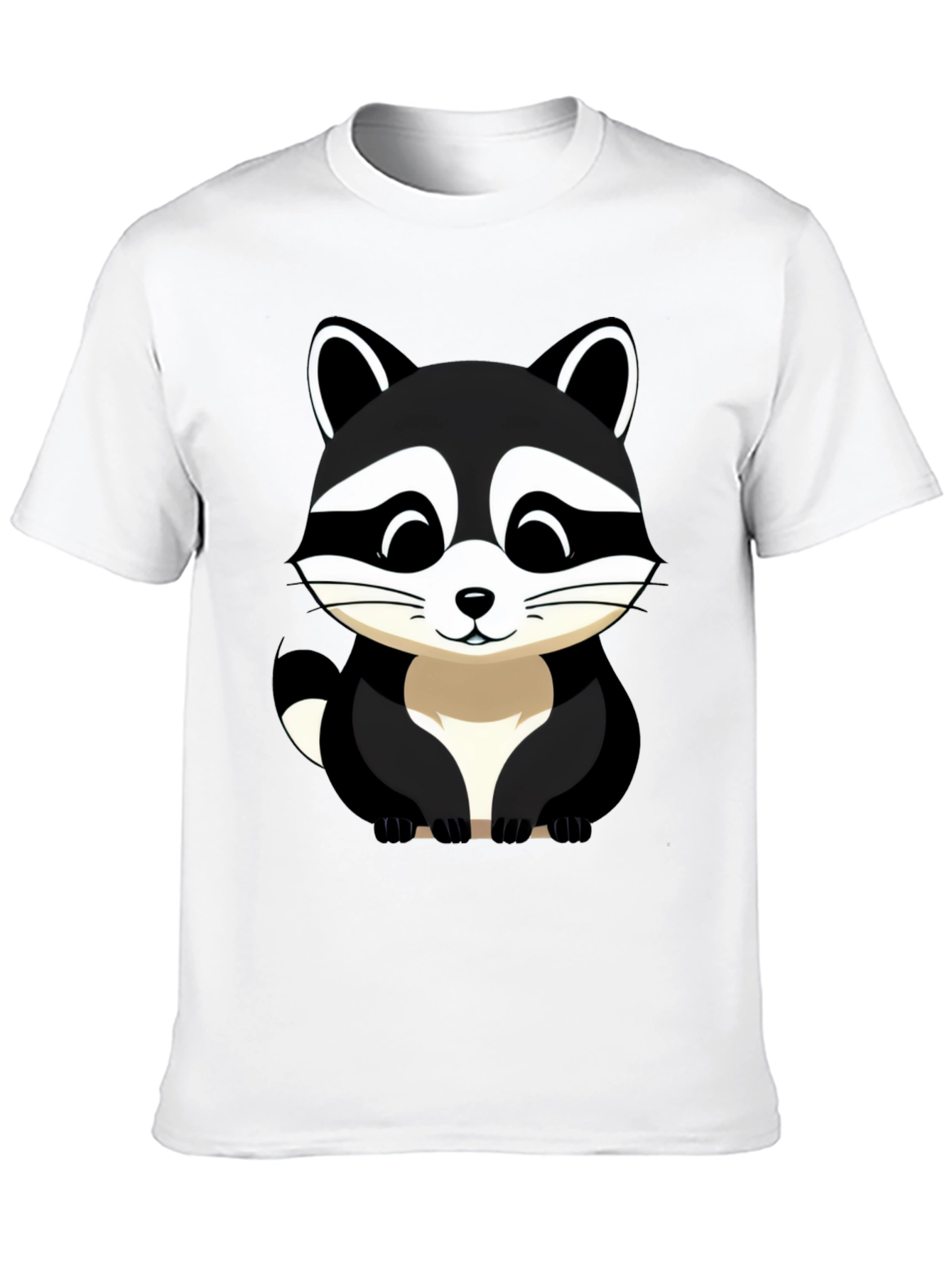 Black Cute Raccoon Graphic Tee - Black Cotton Blend view 10