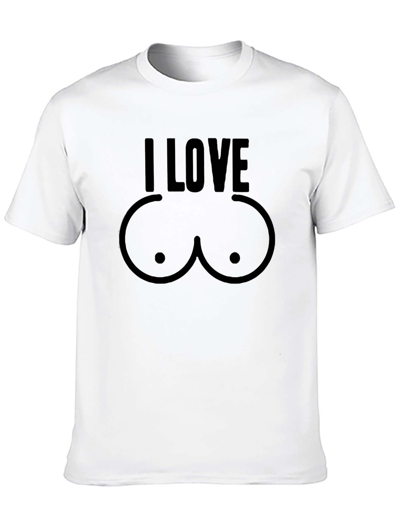 Black I LOVE Boobs T-Shirt, Funny Graphic Tee view 10