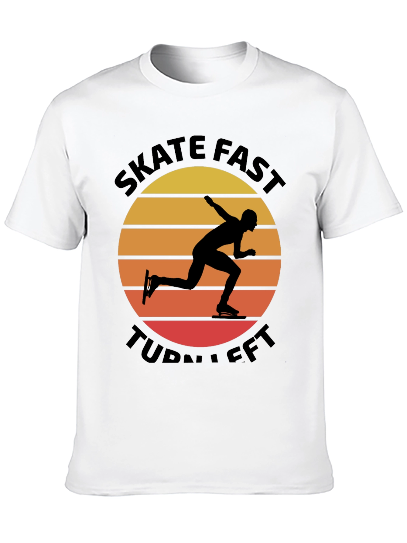 Black Skate Fast Turn Left Black T-Shirt view 10