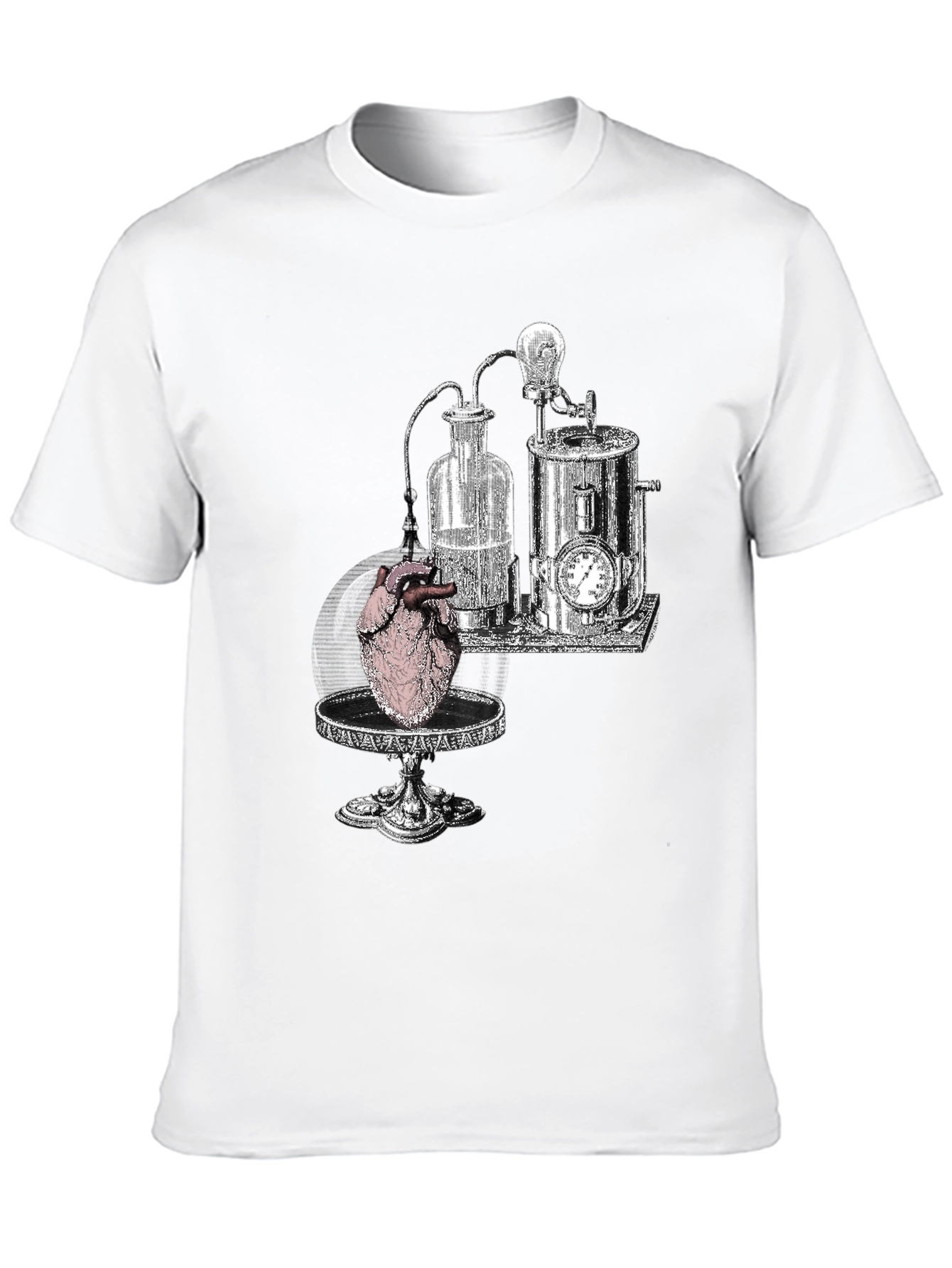 Black Steampunk Heart T-Shirt - Black Graphic Tee view 10