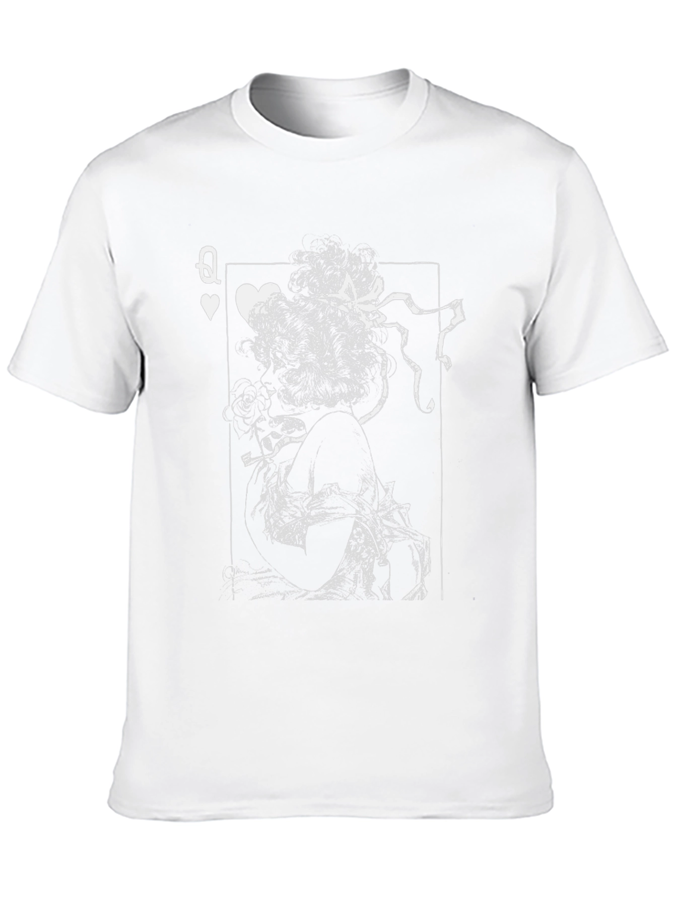 Black Queen of Hearts Graphic Print T-Shirt - Black view 10