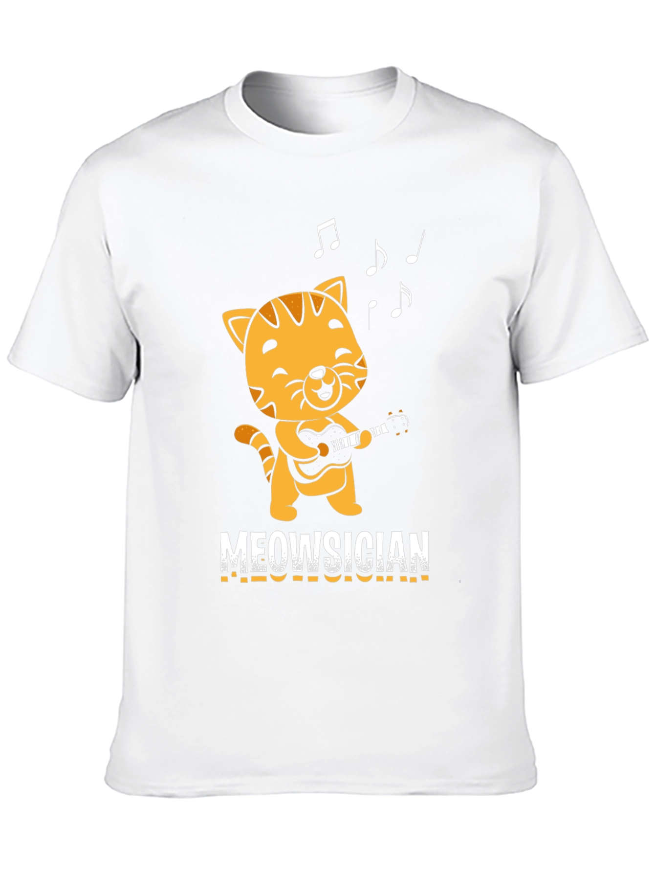 Black Meowsician T-Shirt - Cat Playing Guitar! view 10