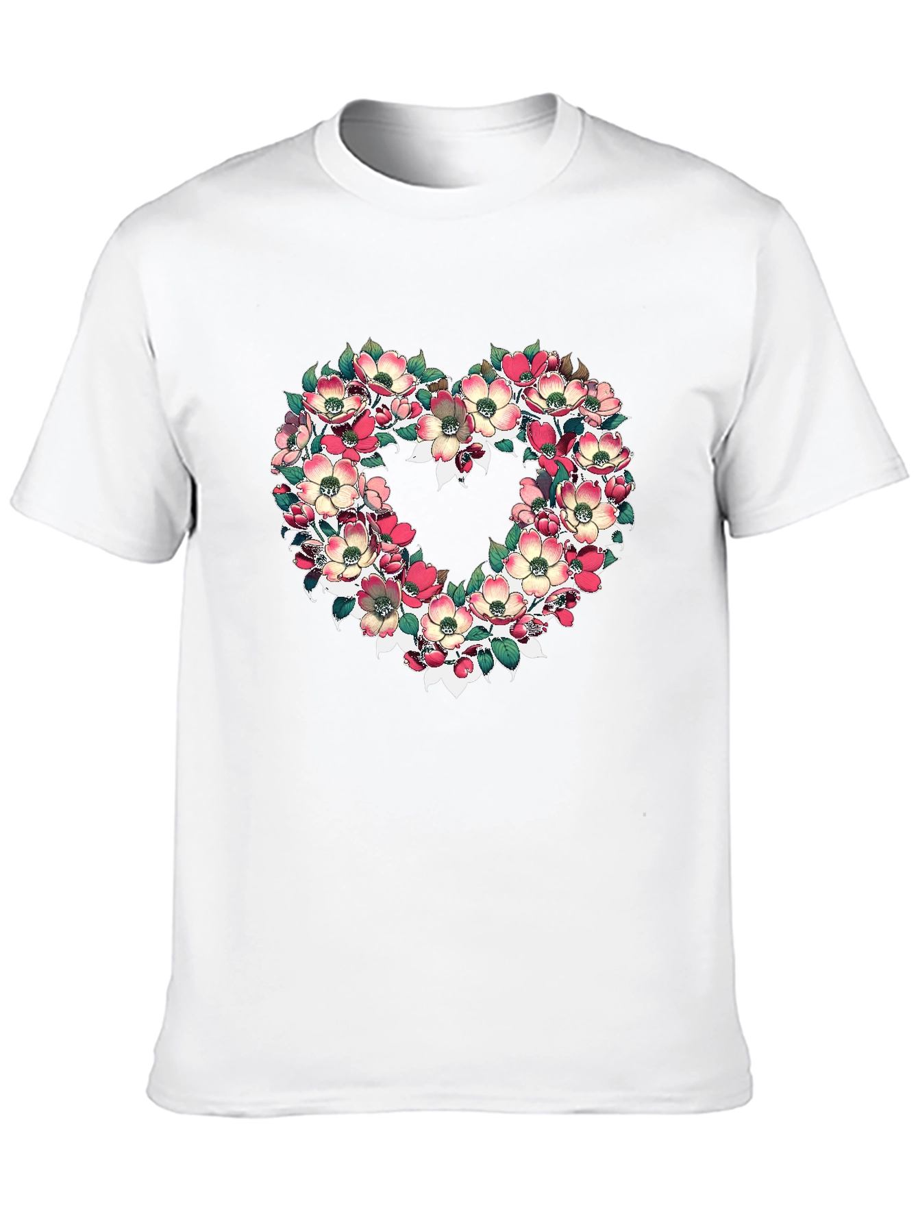 Black Floral Heart Graphic T-Shirt - Black view 10