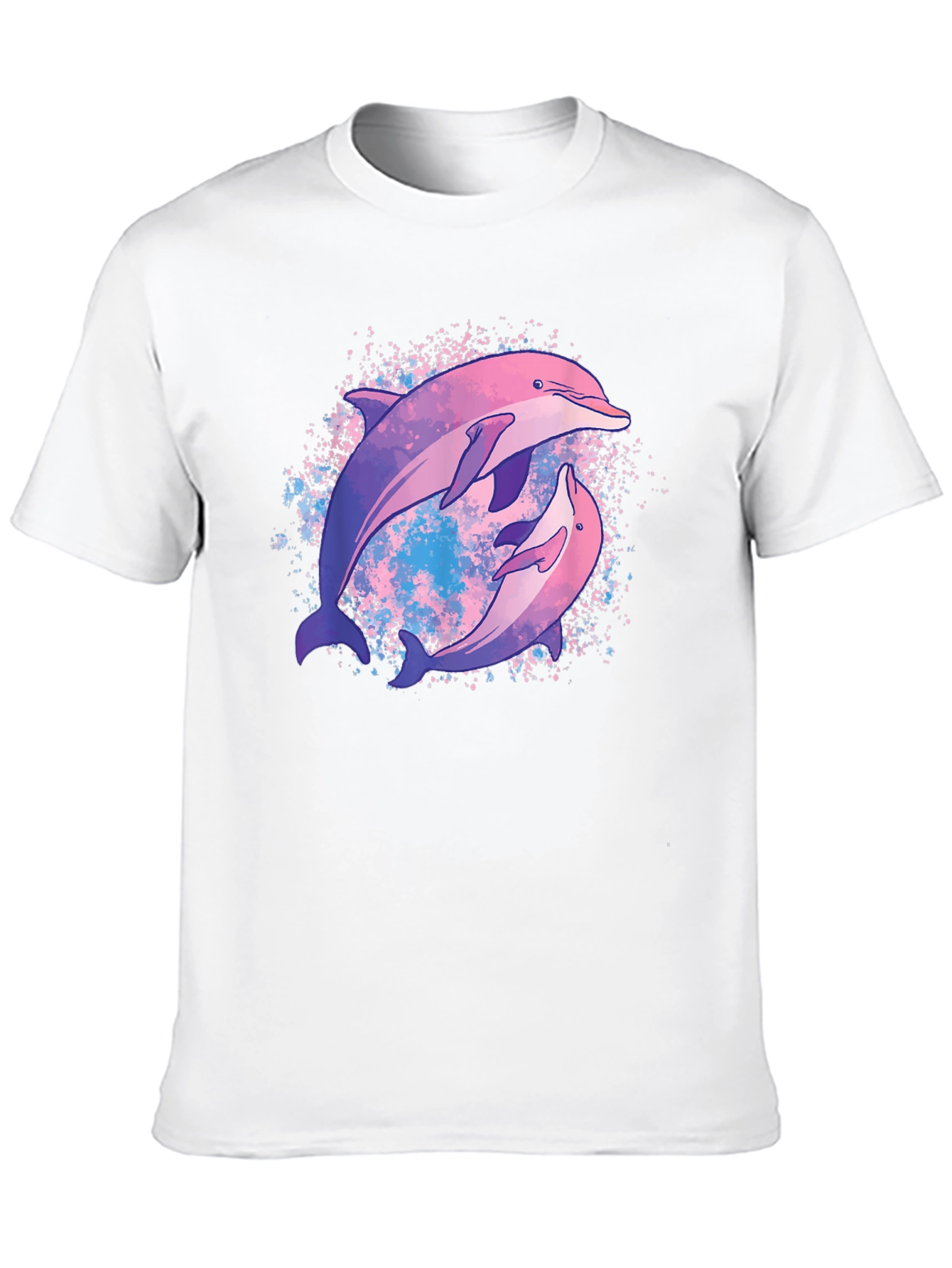 Black Dolphin Duo Black T-Shirt - Galaxy Design view 10
