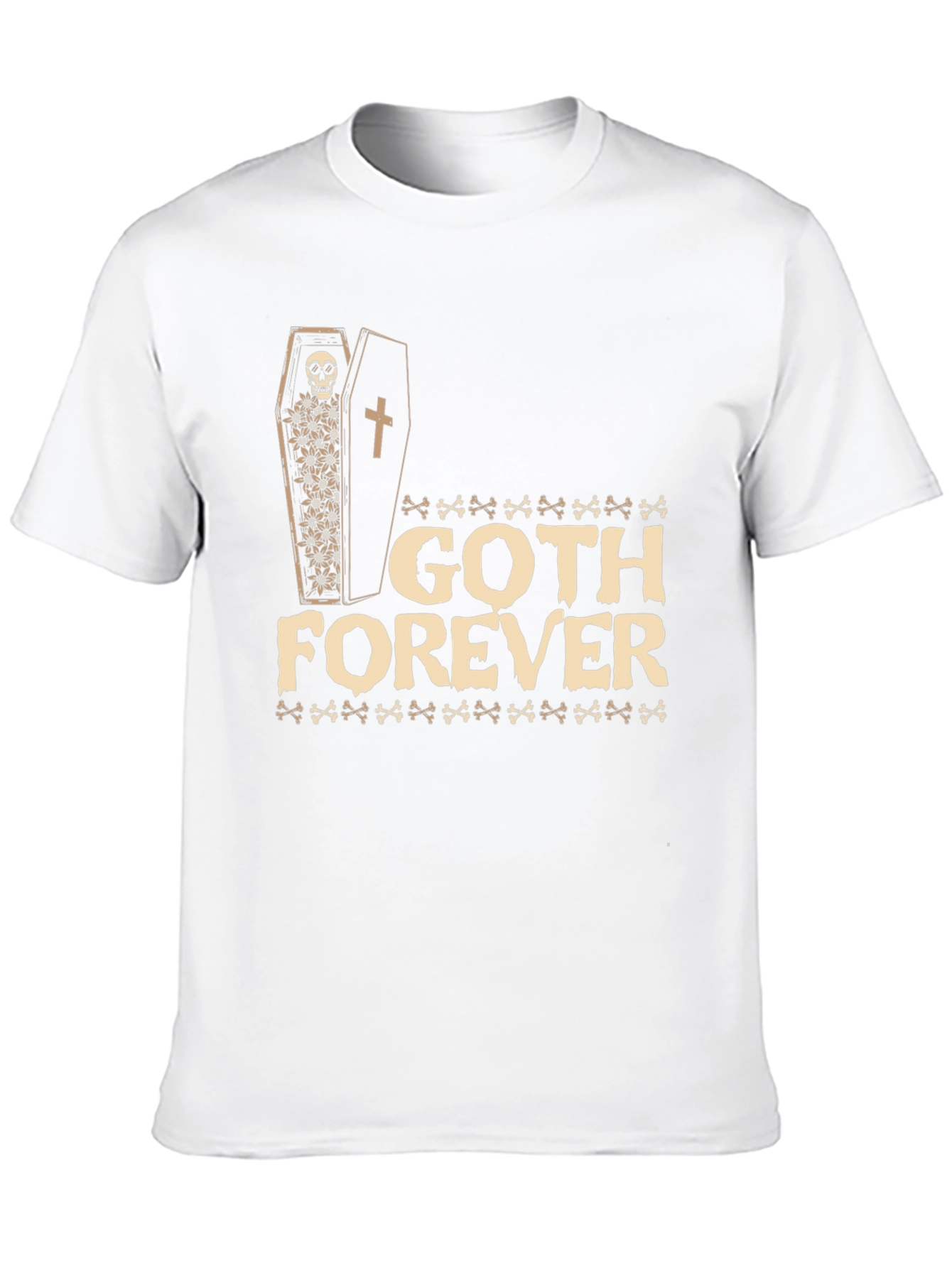 Black Goth Forever T-Shirt - Skull Coffin Design view 10